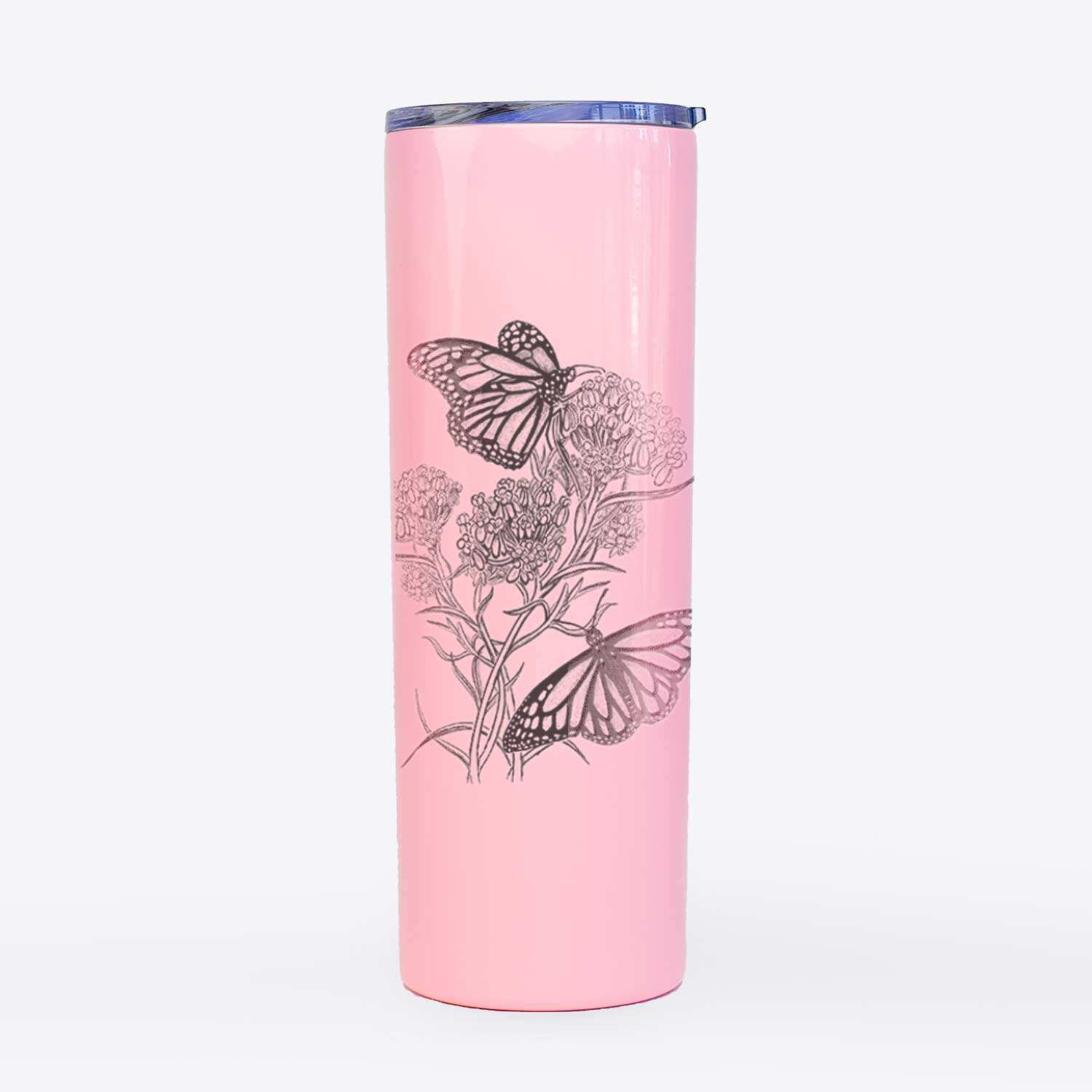 Narrowleaf Milkweed with Monarchs - 20oz Skinny Tumbler