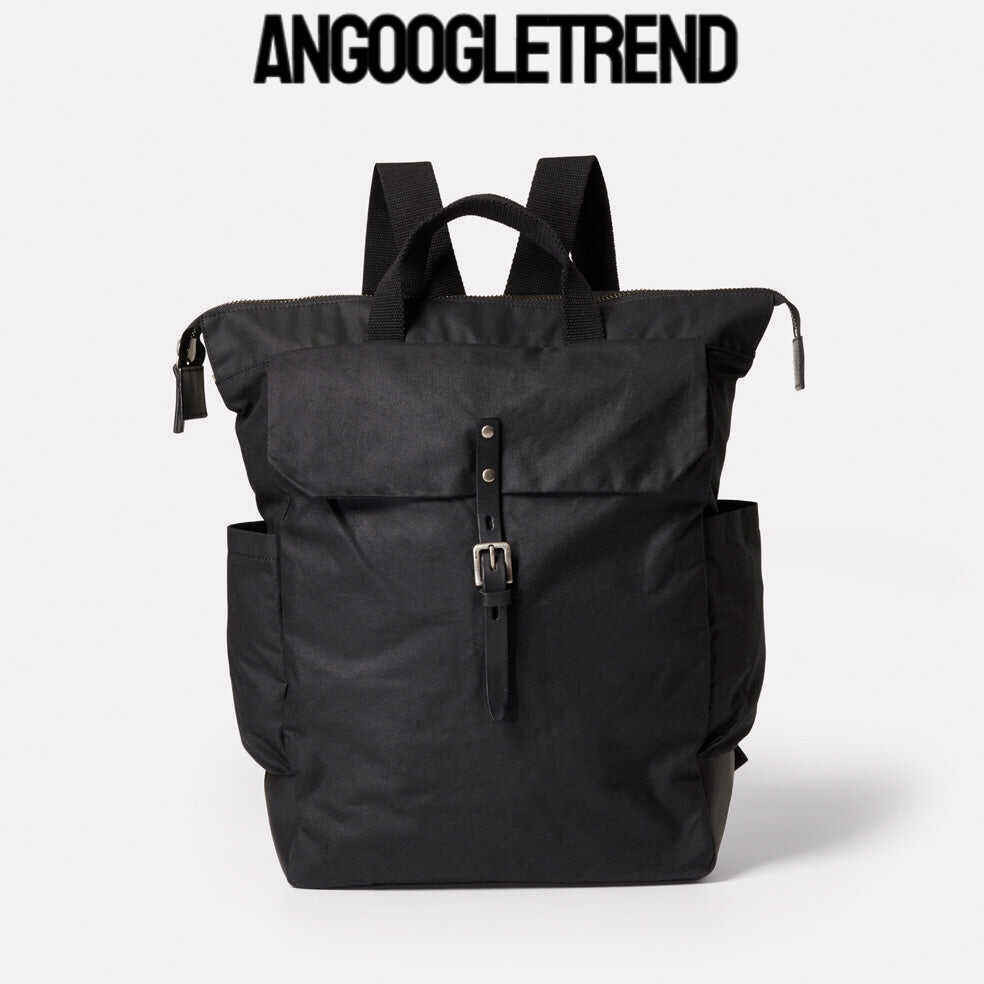 Fin Waxed Cotton Backpack in Black