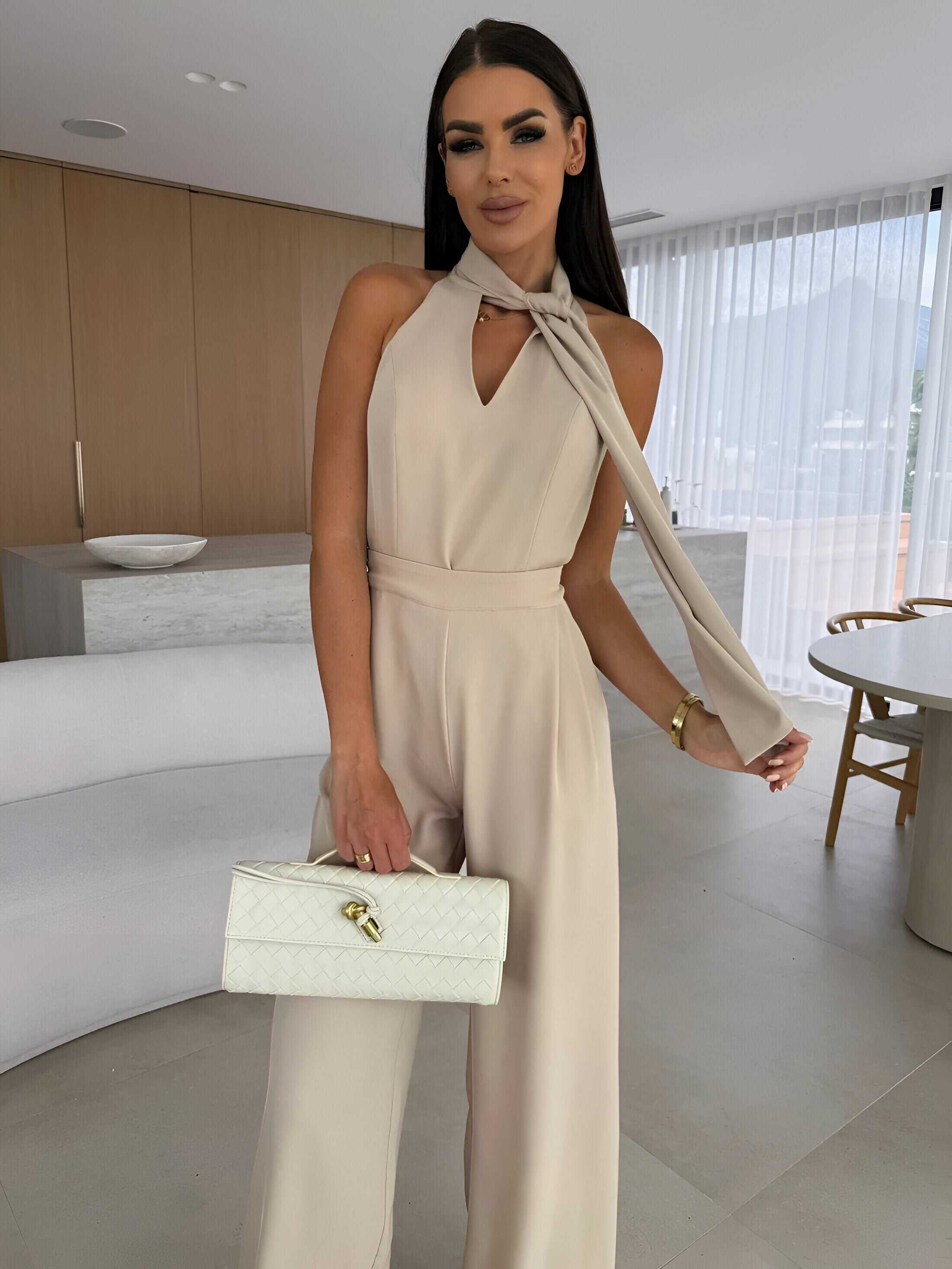 Haltered Jumpsuit For A Stylish Look
