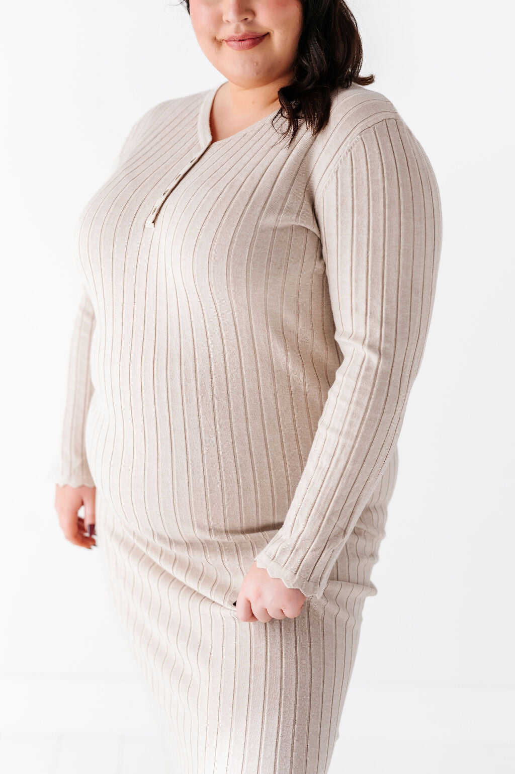 Willow Sweater Dress in Natural - Size 1X Left