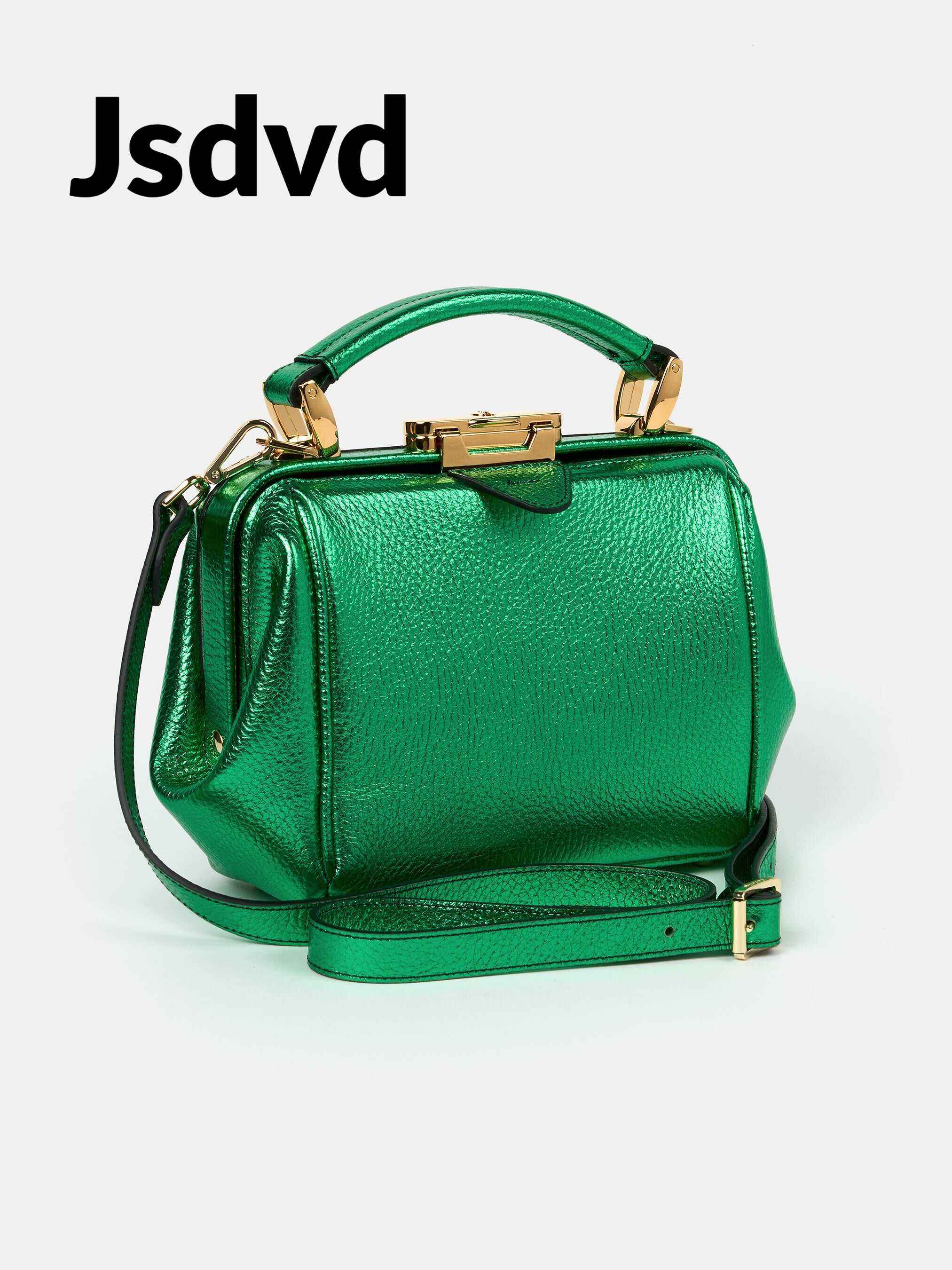 The Mini Sophie - Wicked Green Metallic Calf Grain