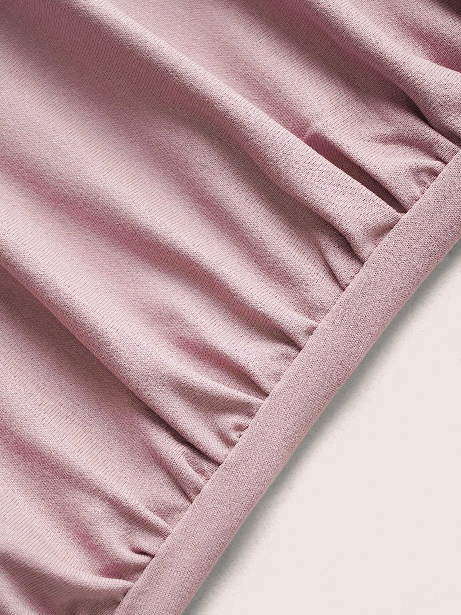 Plain Ruched Overlap Collar Dolman Sleeve Knit Top