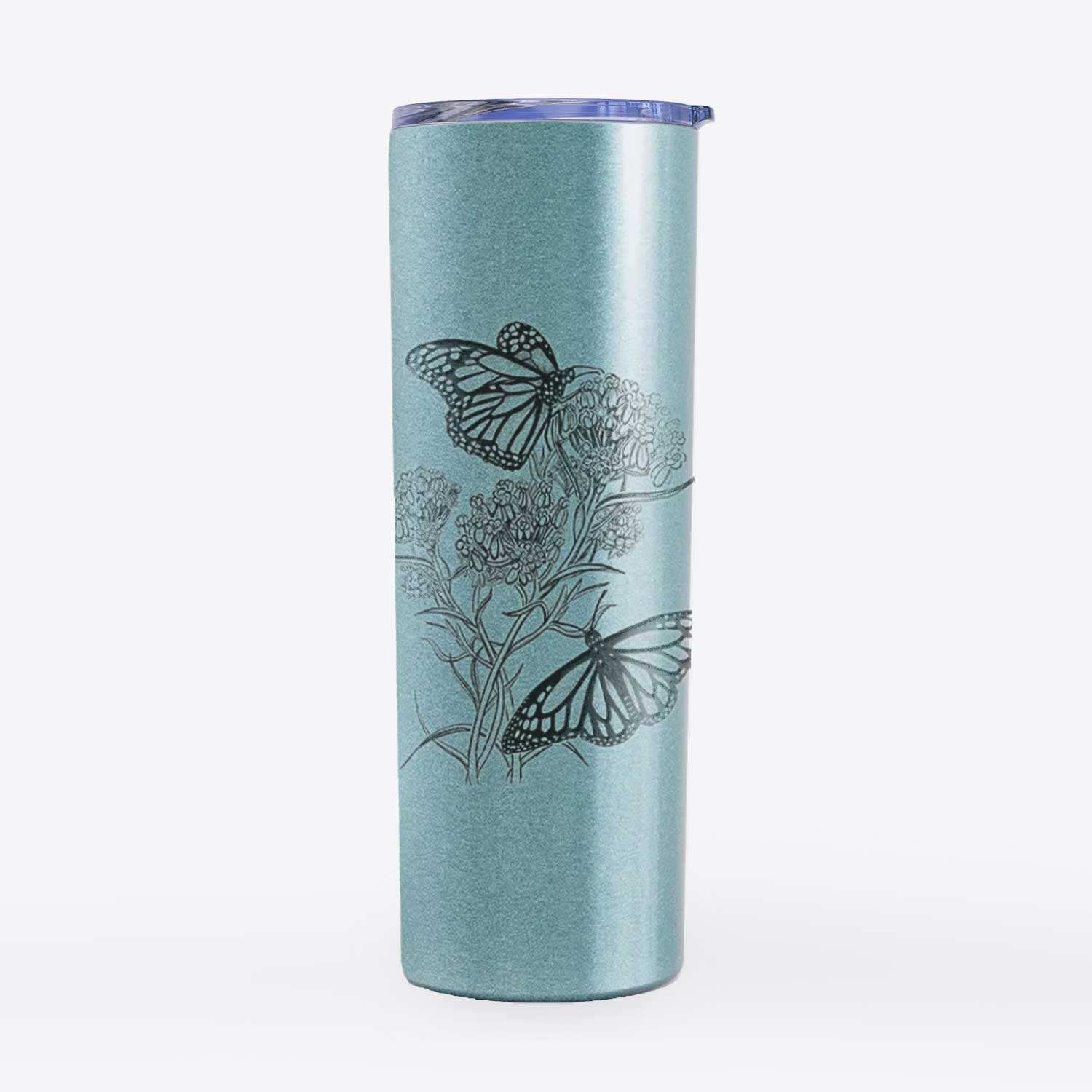 Narrowleaf Milkweed with Monarchs - 20oz Skinny Tumbler