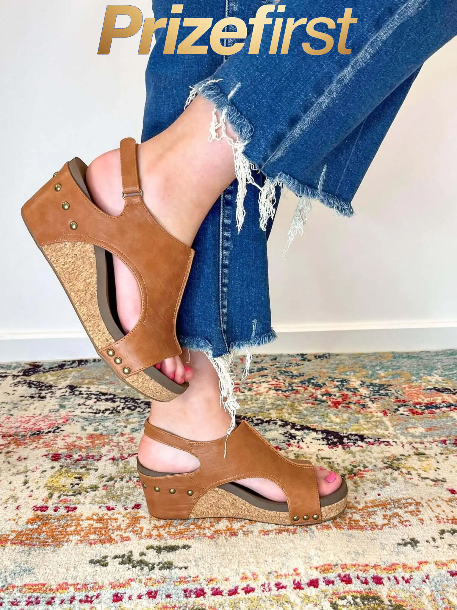 Corky's Footwear Carley Wedge Sandal - Cognac Smooth