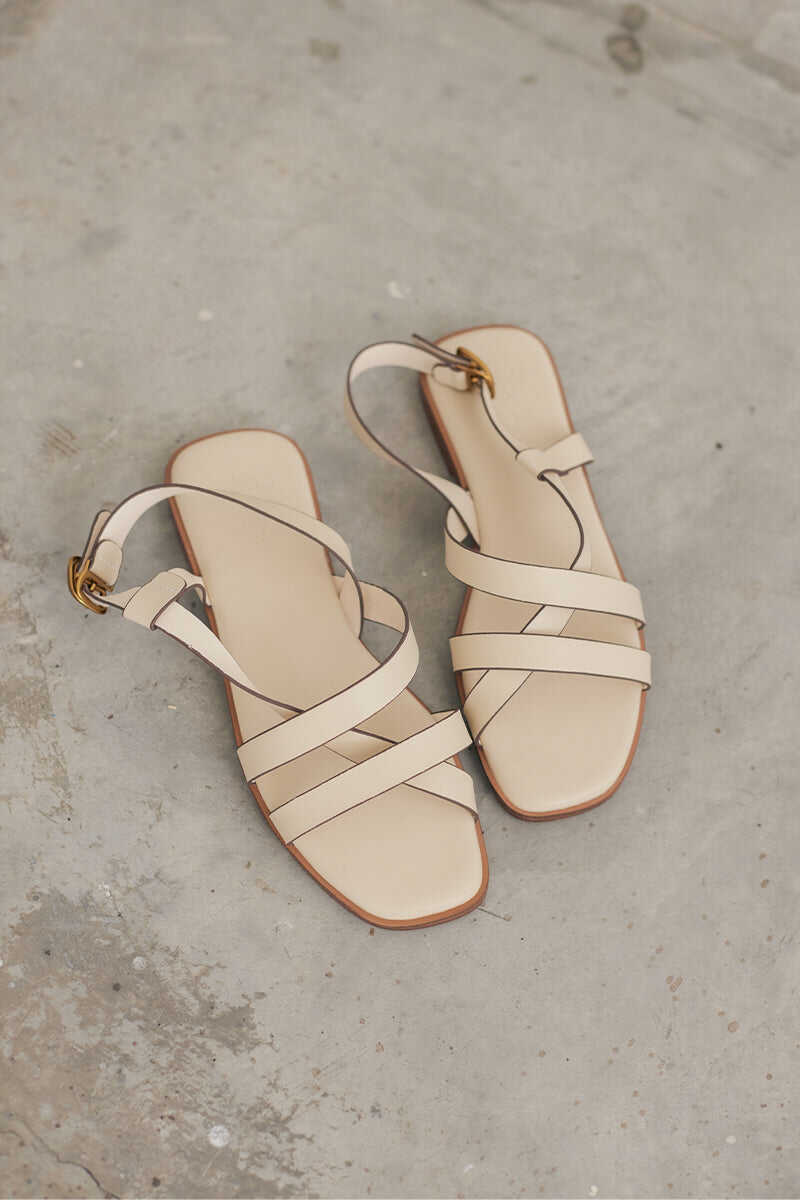 Skye Strappy Sandals in Cream