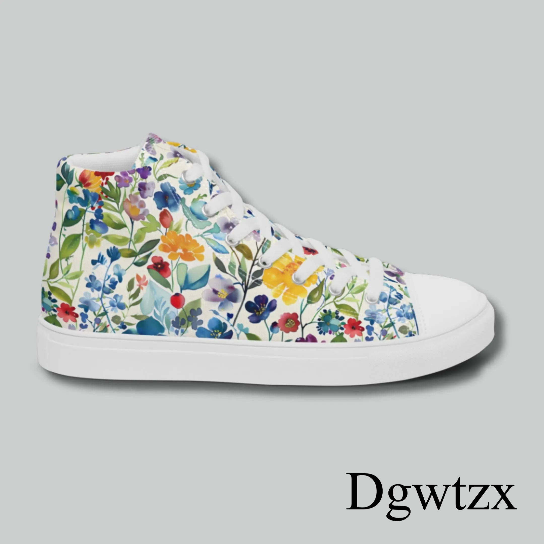 Colorful Garden High Top Canvas Shoes