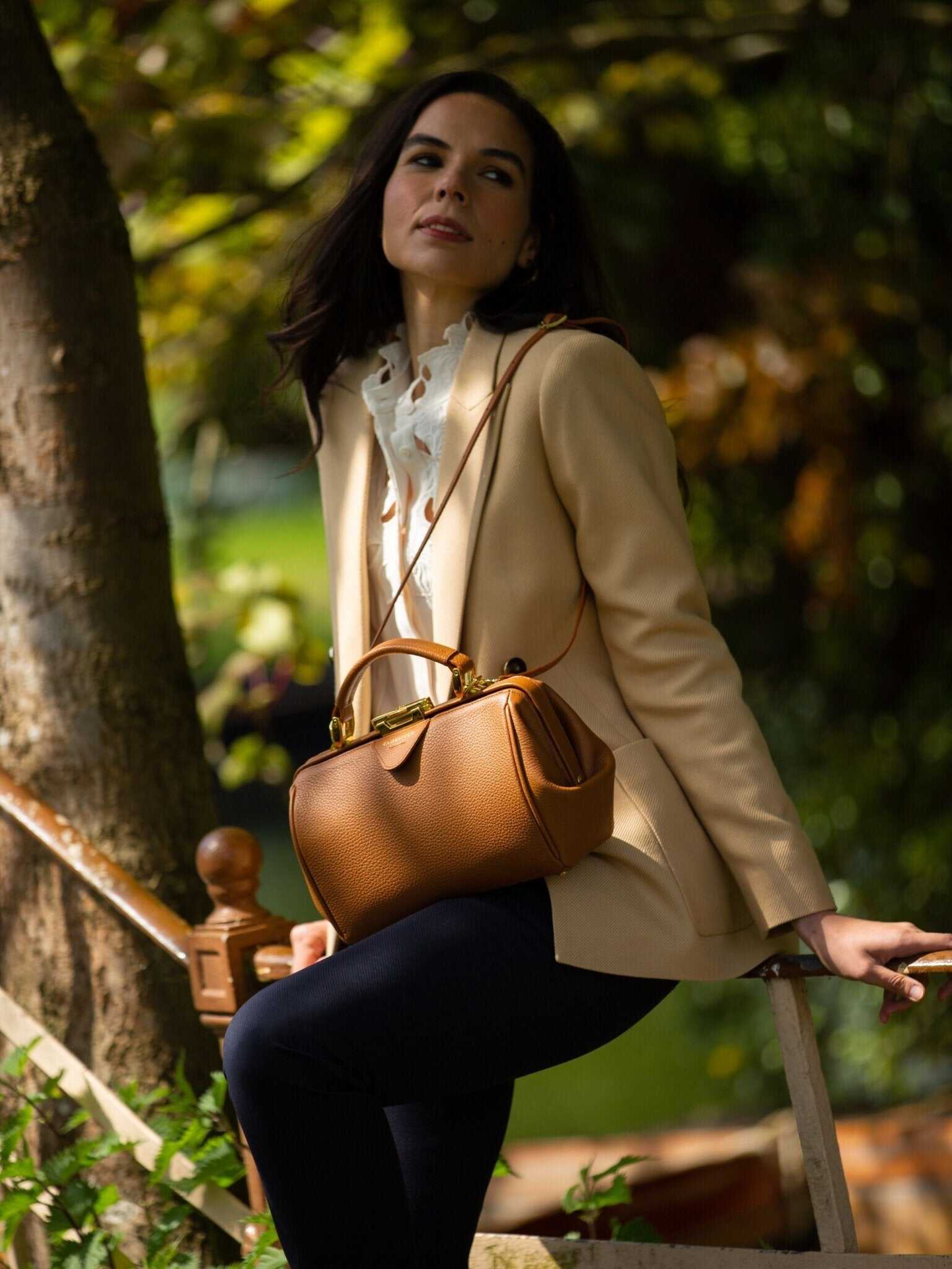 The Sophie -  Havana Brown Calf Grain