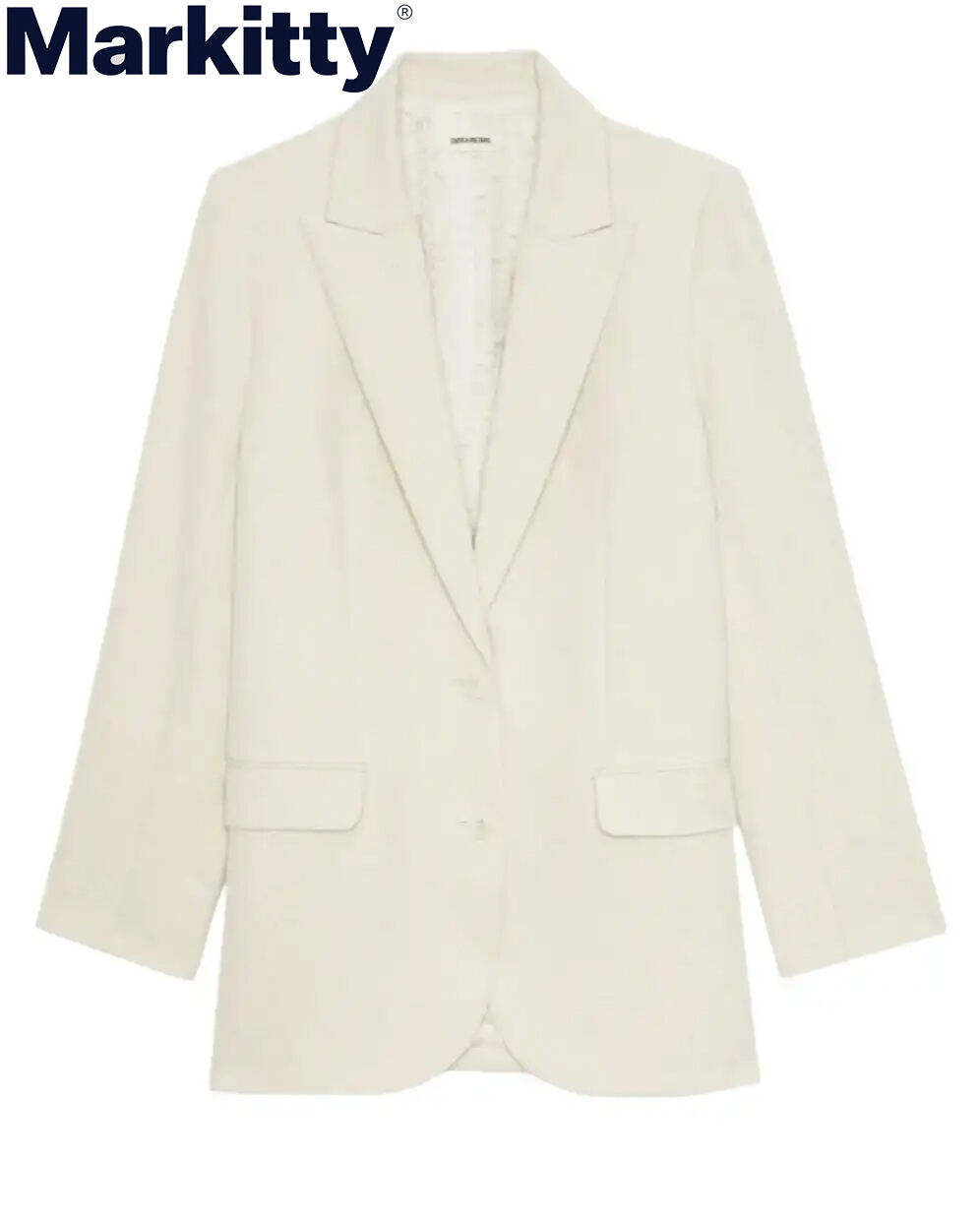 Zadig & Voltaire Viva Cotton Shimmer Blazer in Vanille