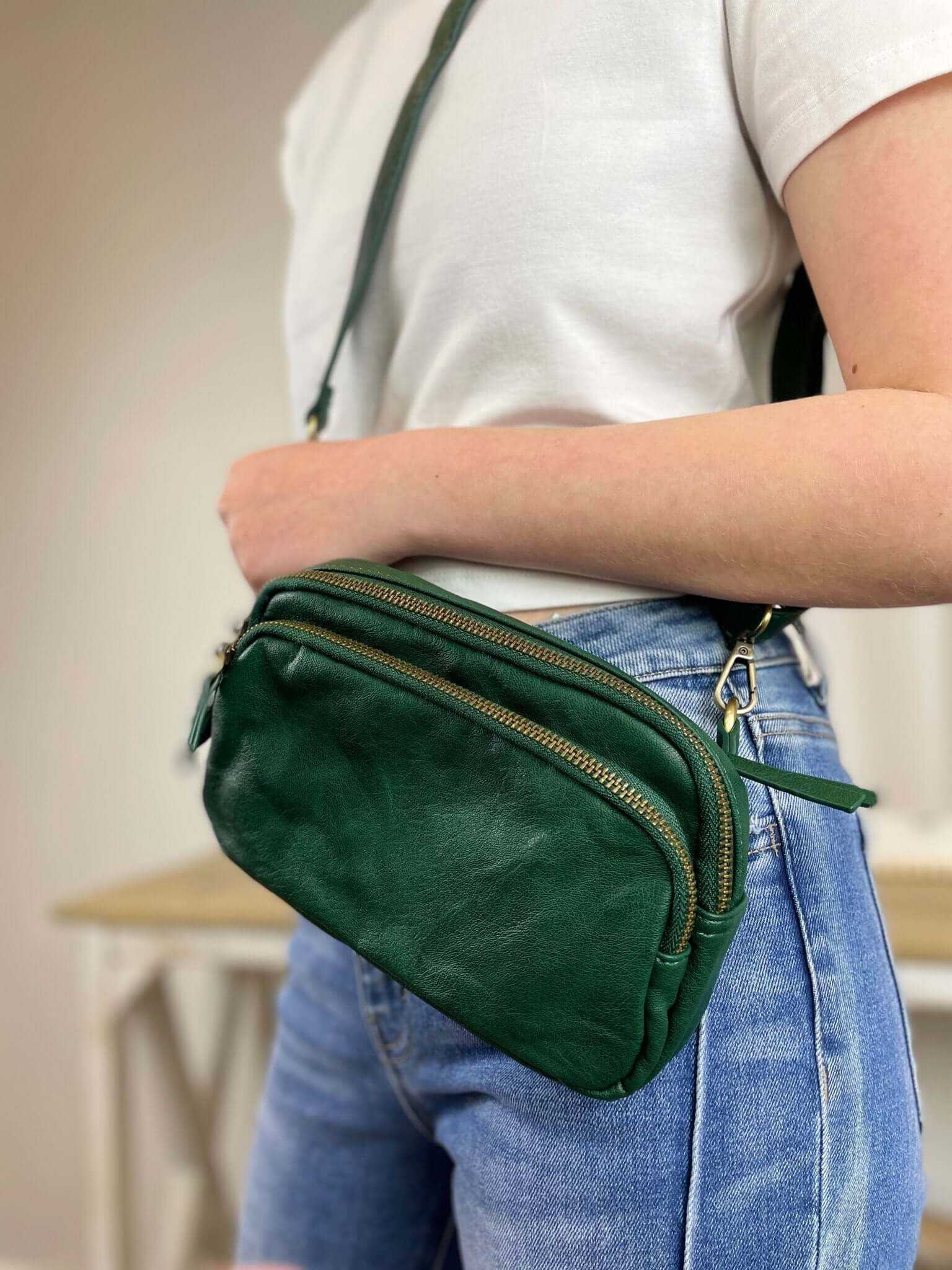 Kylie Double Zip Sling Belt Bag