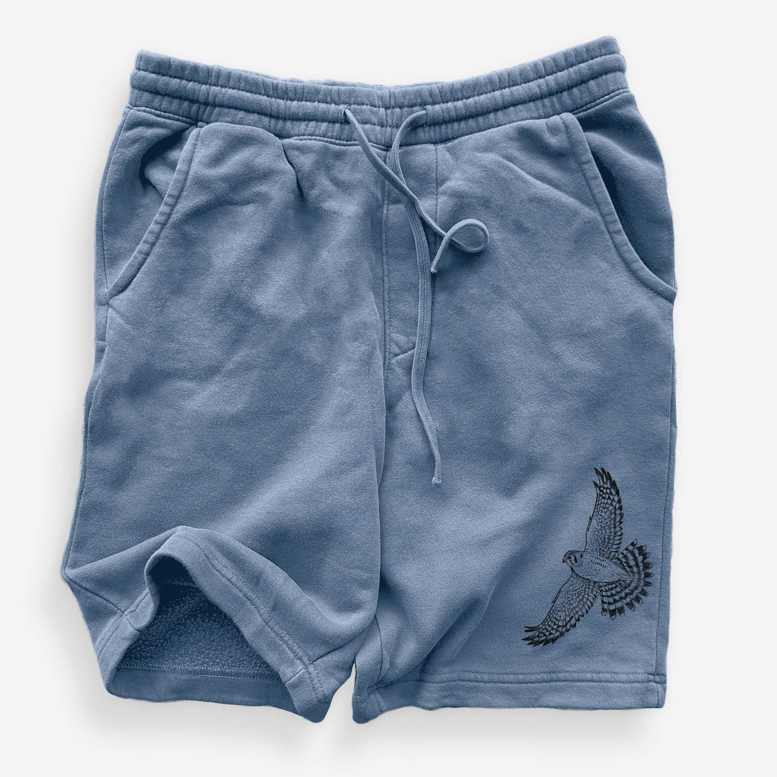 Soaring American Kestrel - Falco sparverius - Unisex Pigment Dyed Shorts