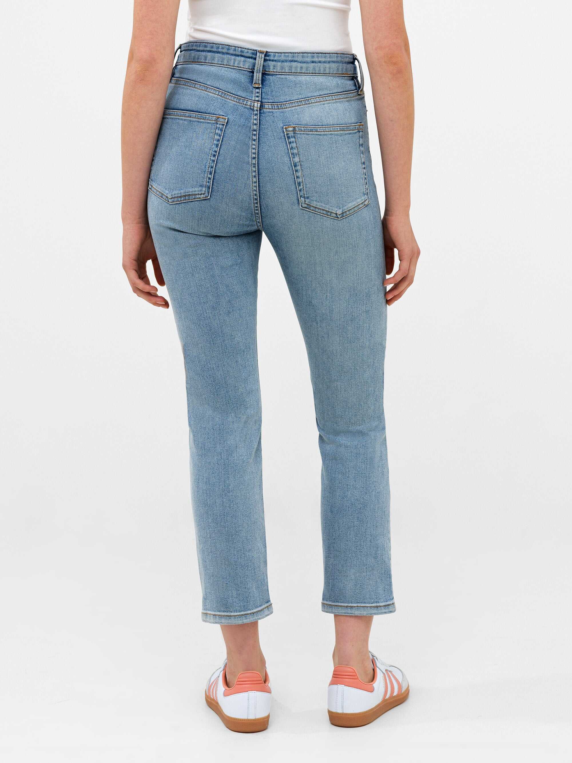 Stretch Denim Cigarette Fit Ankle Length Jeans 28 Inch