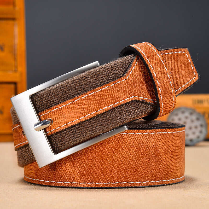 Men's Versatile Vintage Canvas Patchwork Belt 02184205U