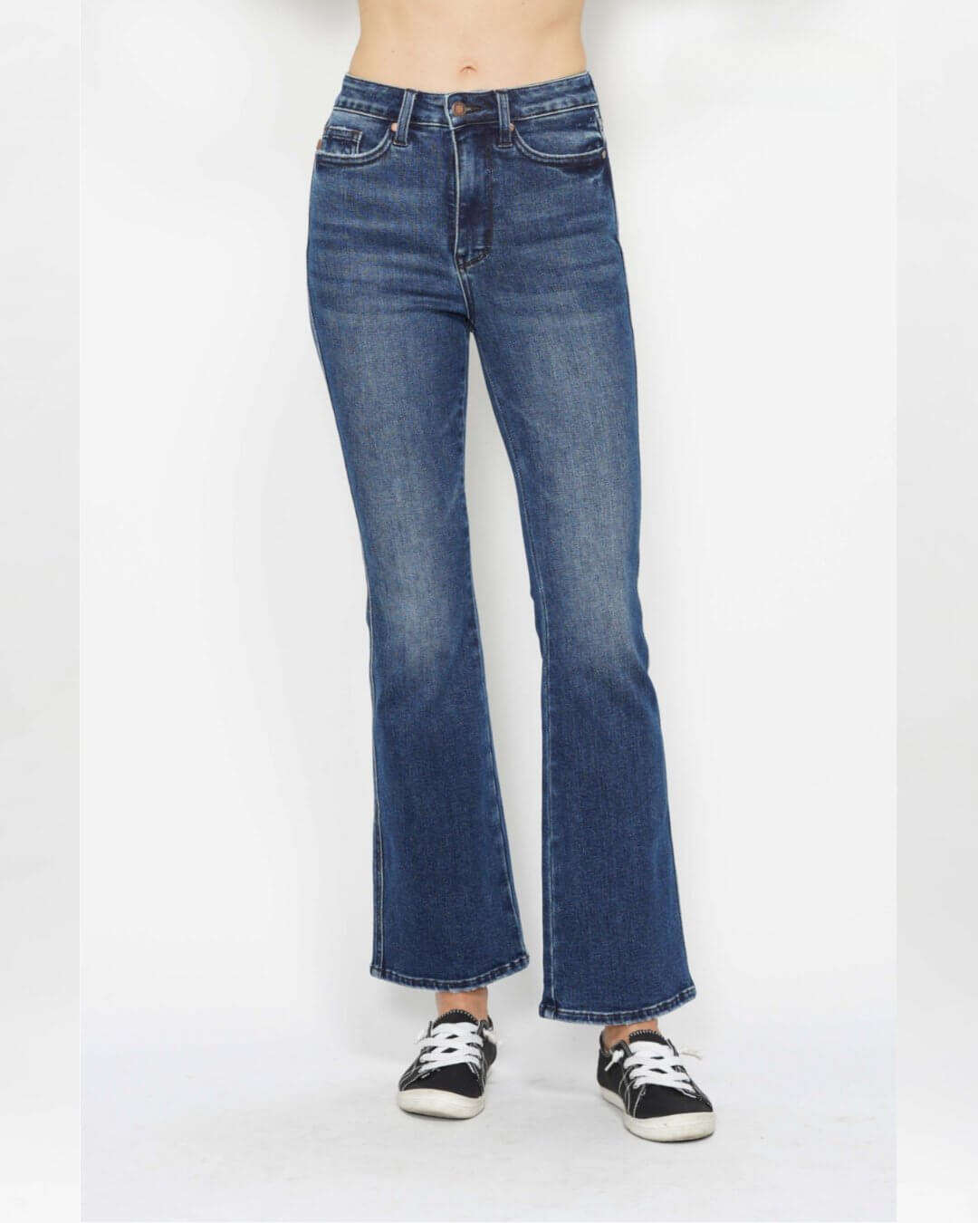 Judy Blue High Rise Embroidered Pocket Tummy Control Bootcut Jeans - Short Inseam