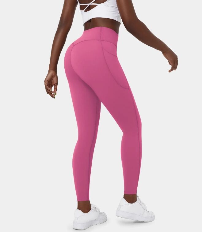 High Waisted Tummy Control Side Pocket Shaping Training  Leggings