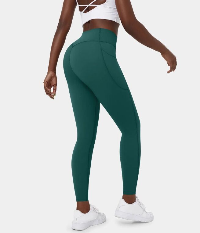 High Waisted Tummy Control Side Pocket Shaping Training  Leggings