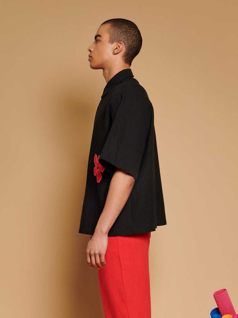 Camelia Applique Boxy Shirt