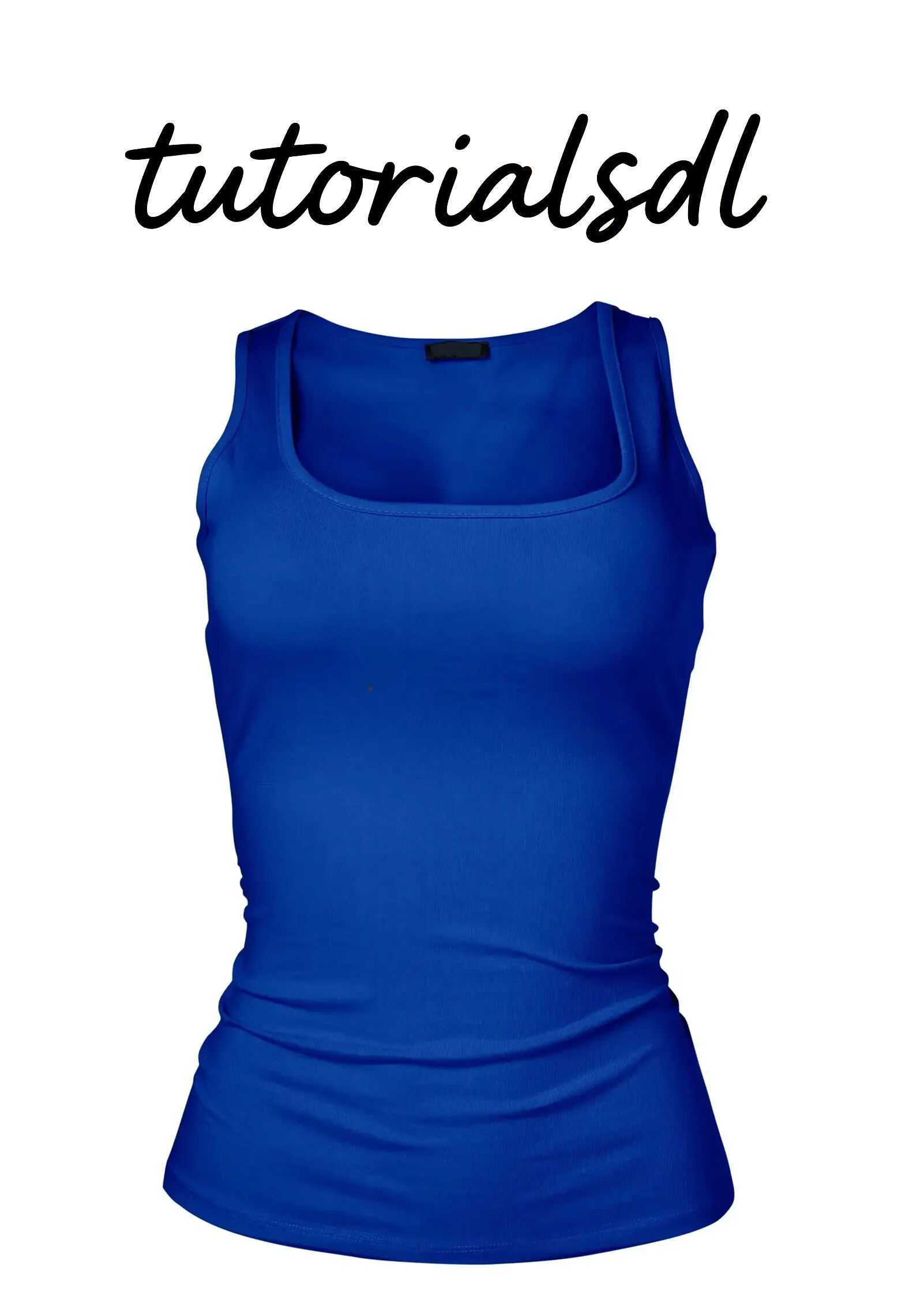 Square Neck Tank Top - Blue