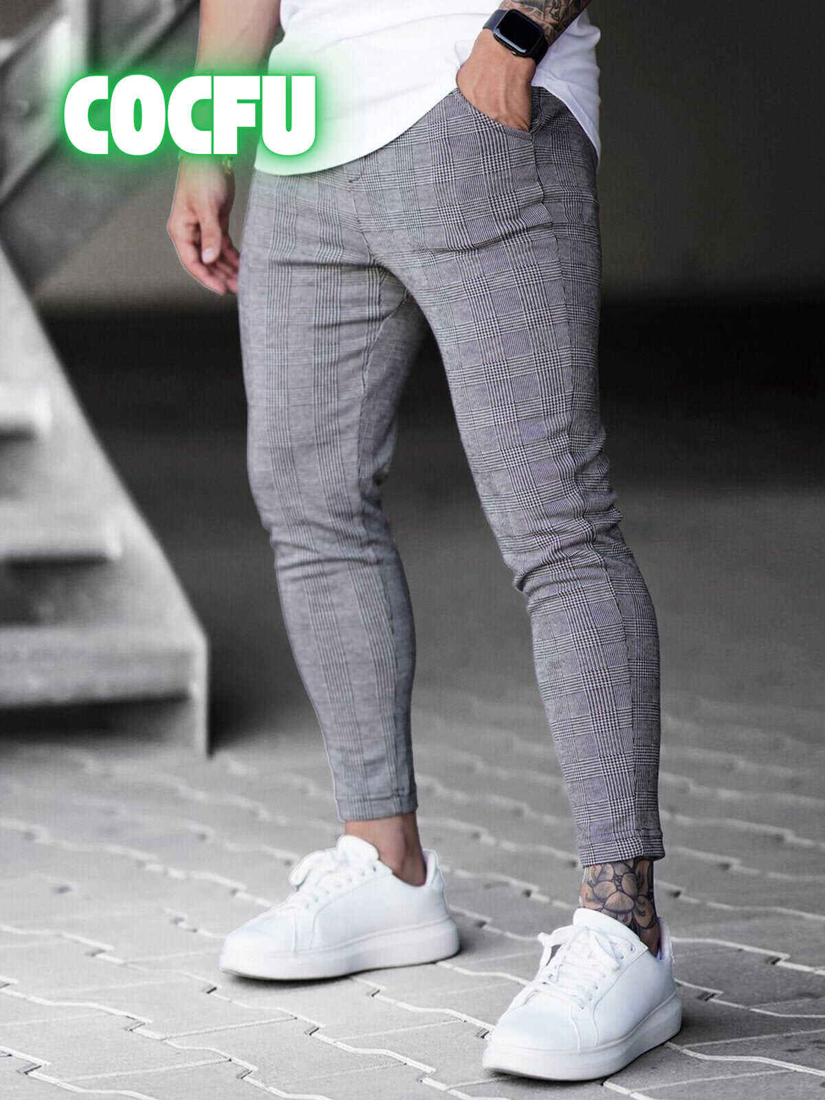 M's Check Print Pants
