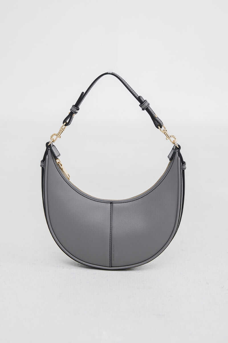Selene Crescent Bag in Cement