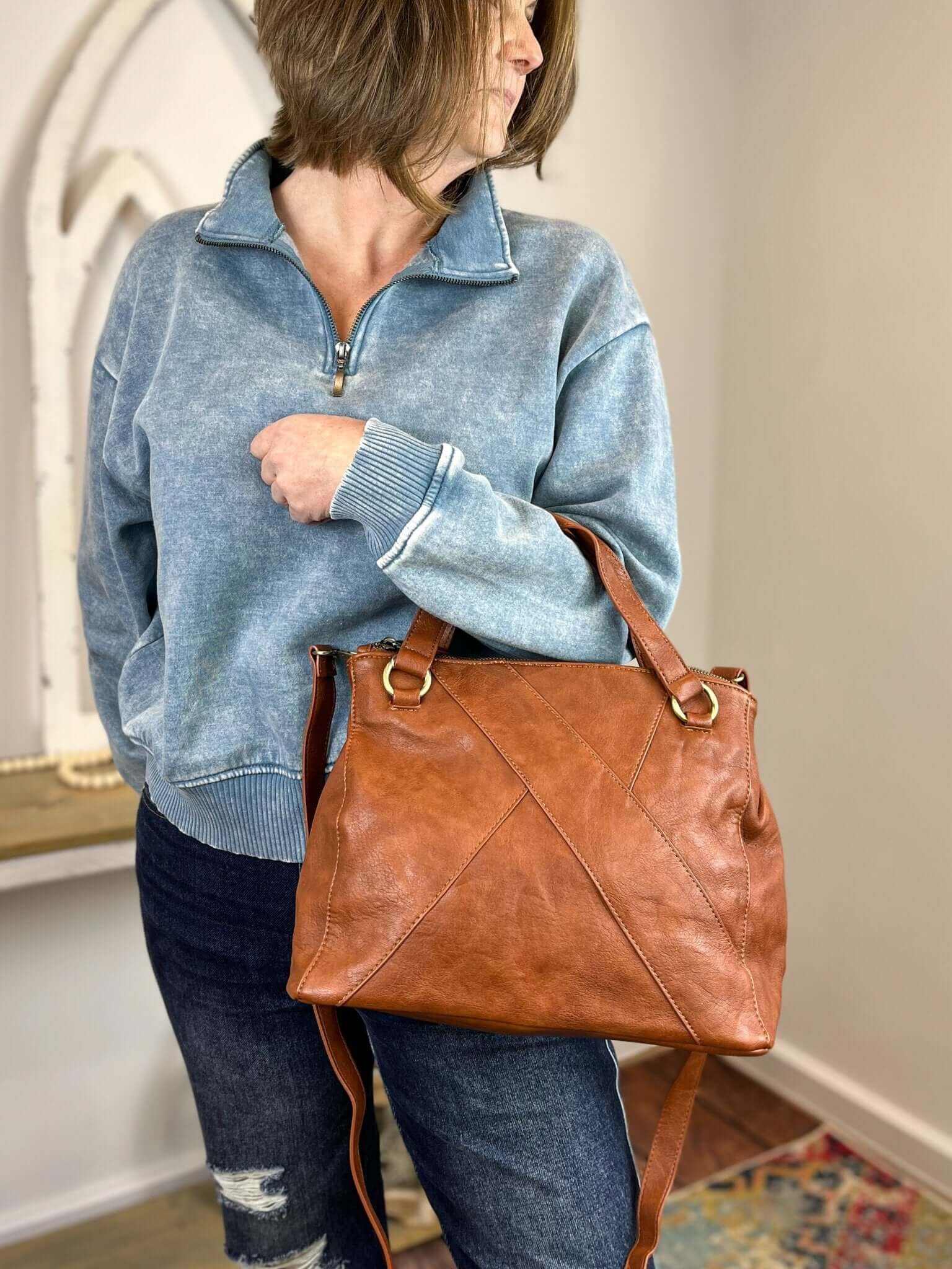 Janet Puzzle Convertible Crossbody Handbag Purse