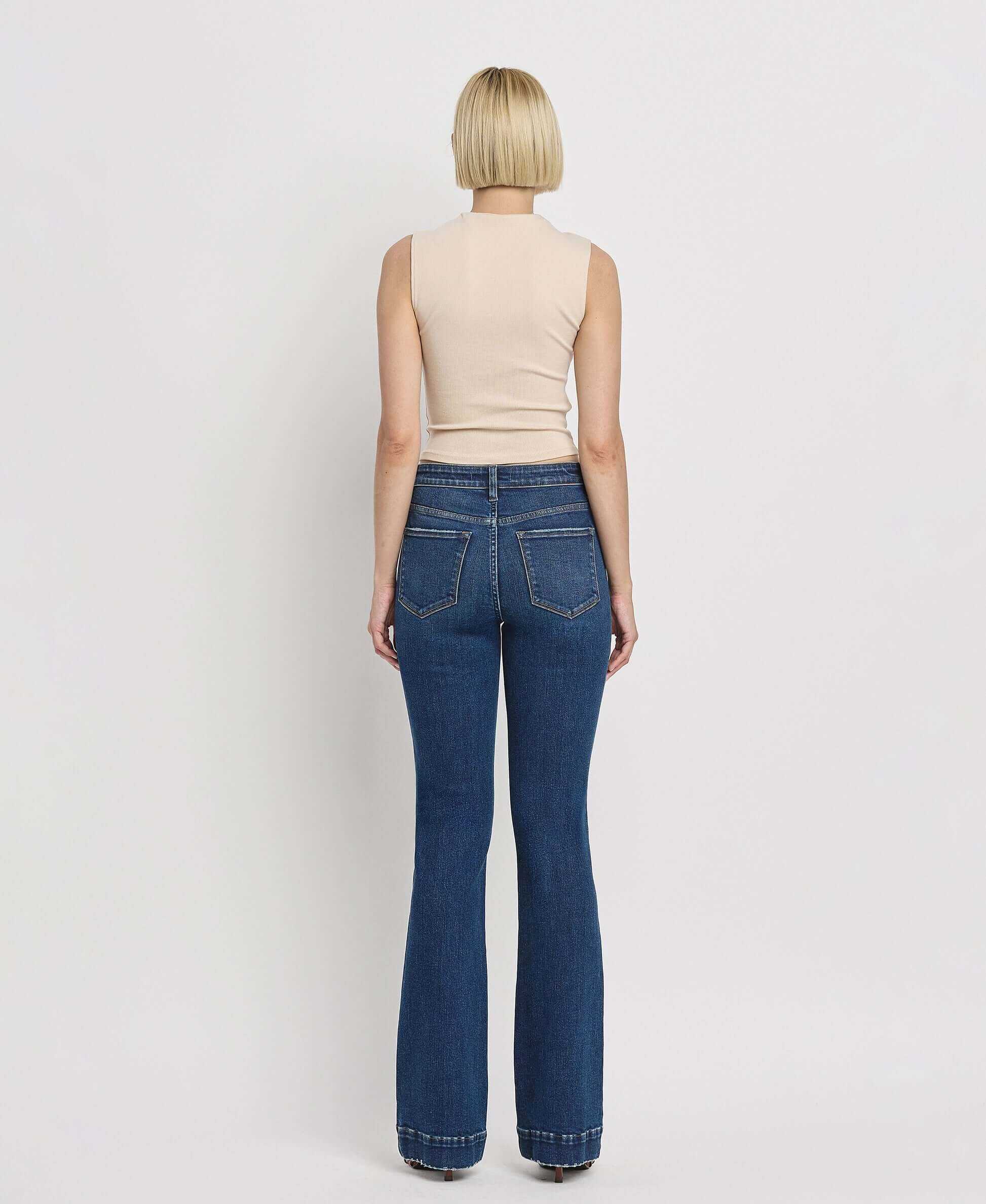 Vervet by Flying Monkey Sustainability High Rise Trouser Fit Boot Cut Jeans