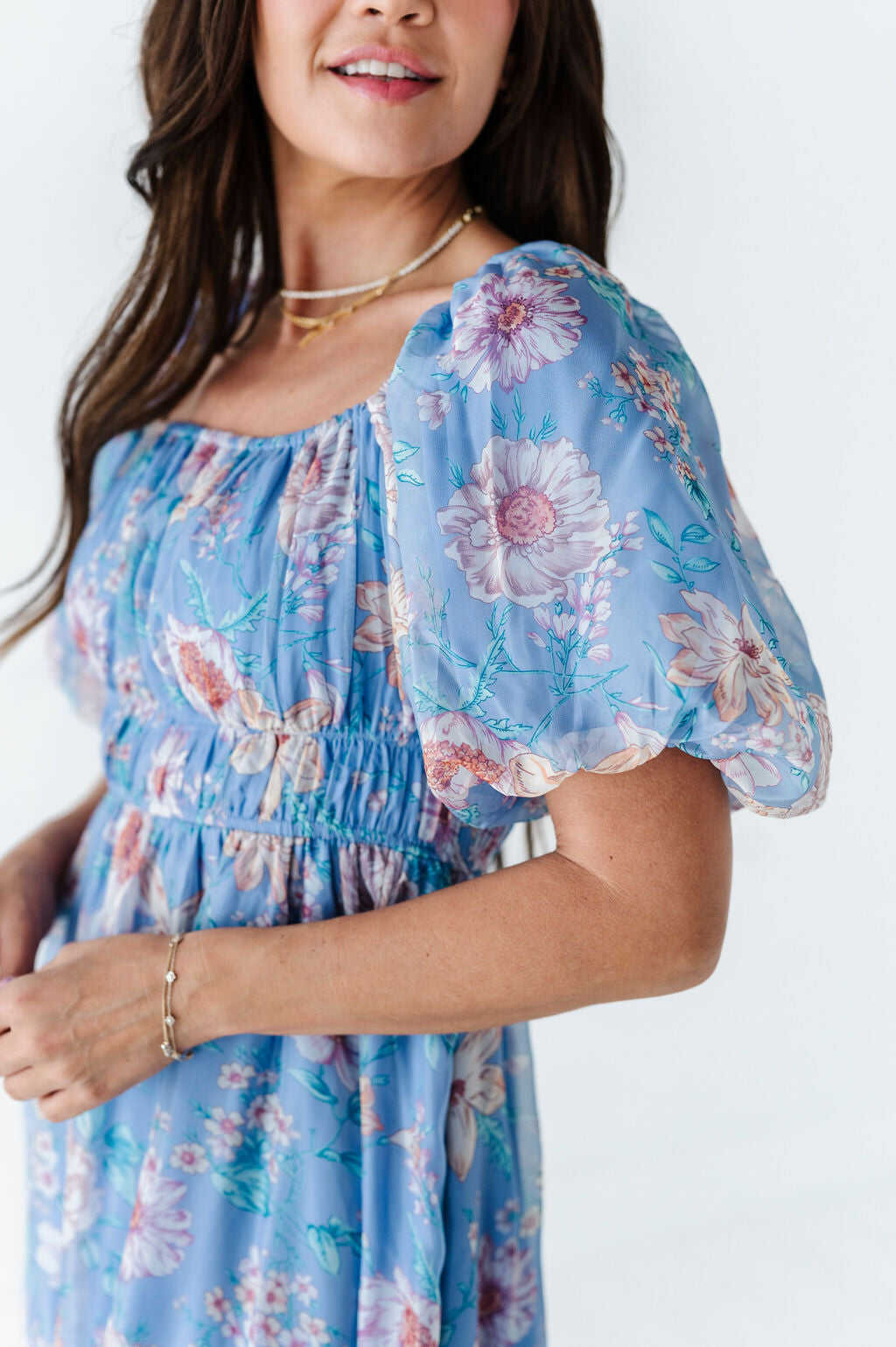 Greer Organza Dress in Blue - Size 2X Left