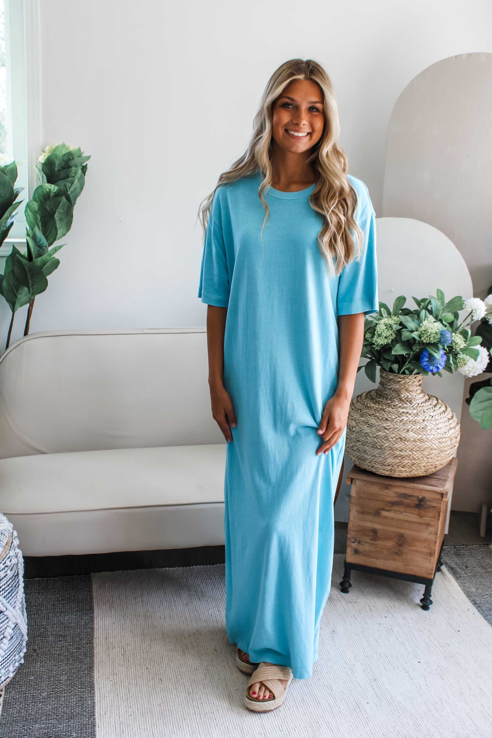 After Sunset T-shirt Dress • Sky Blue