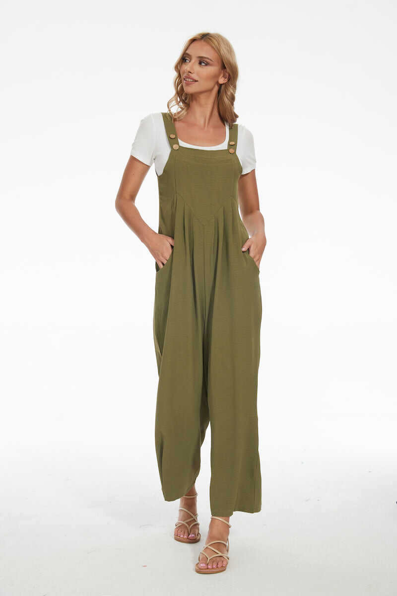 Plus Size Wide Leg Overalls Jumpsuit