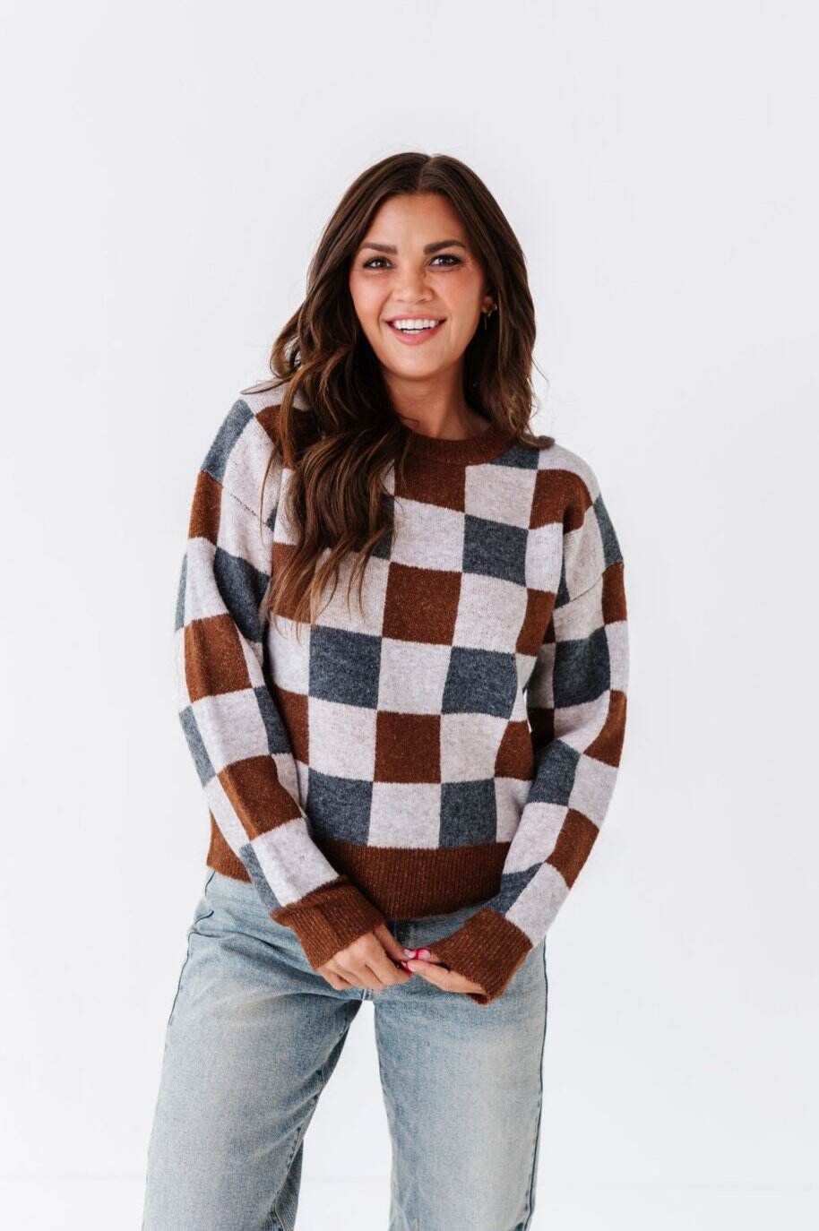 Wells Checkered Sweater - Size Small Left