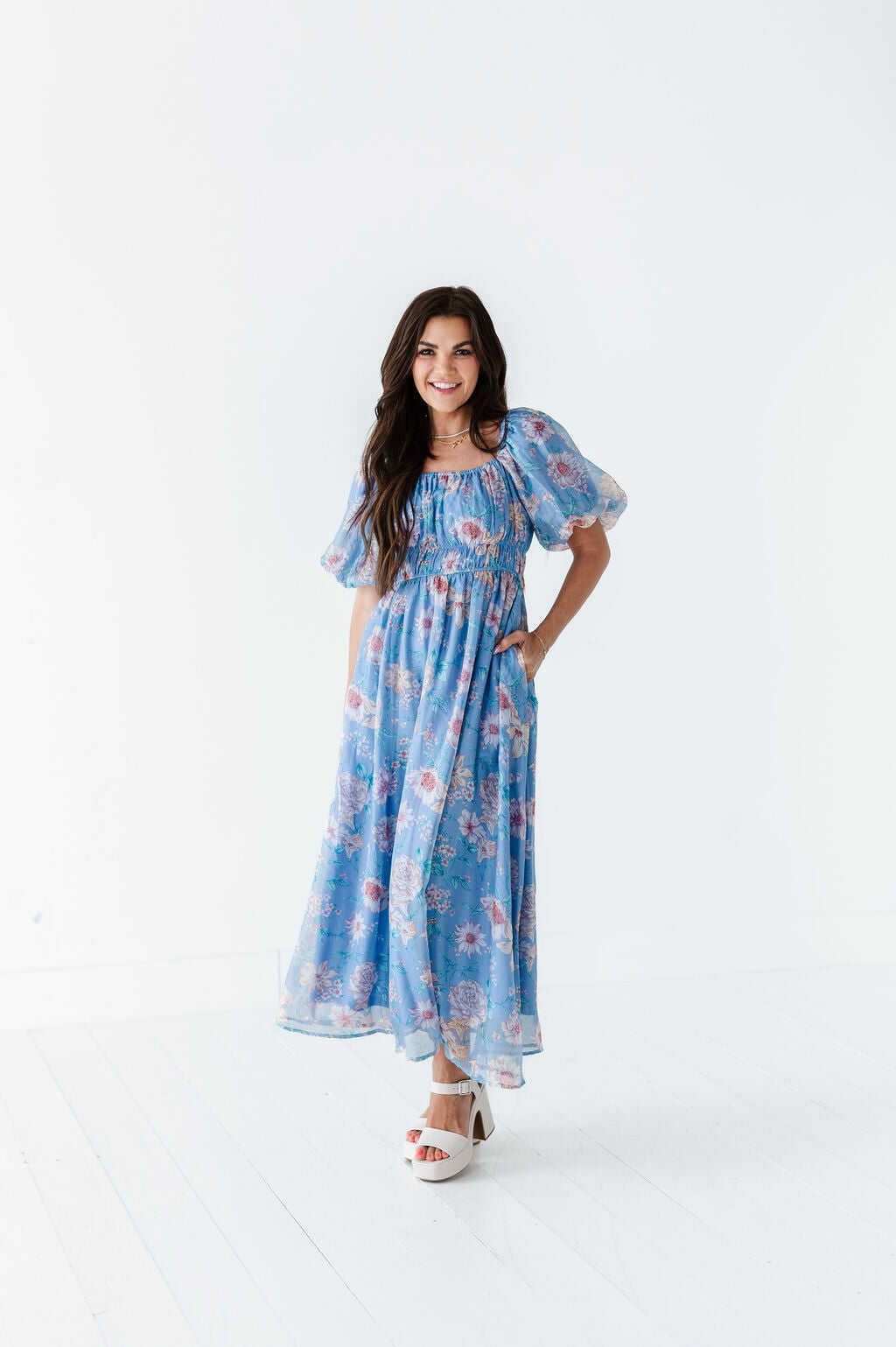 Greer Organza Dress in Blue - Size 2X Left