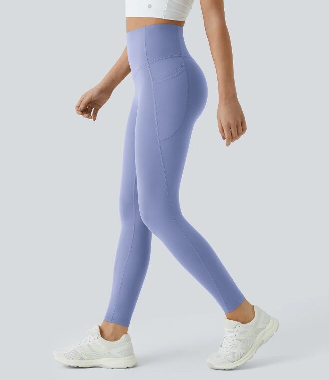 High Waisted Tummy Control Side Pocket Shaping Training  Leggings