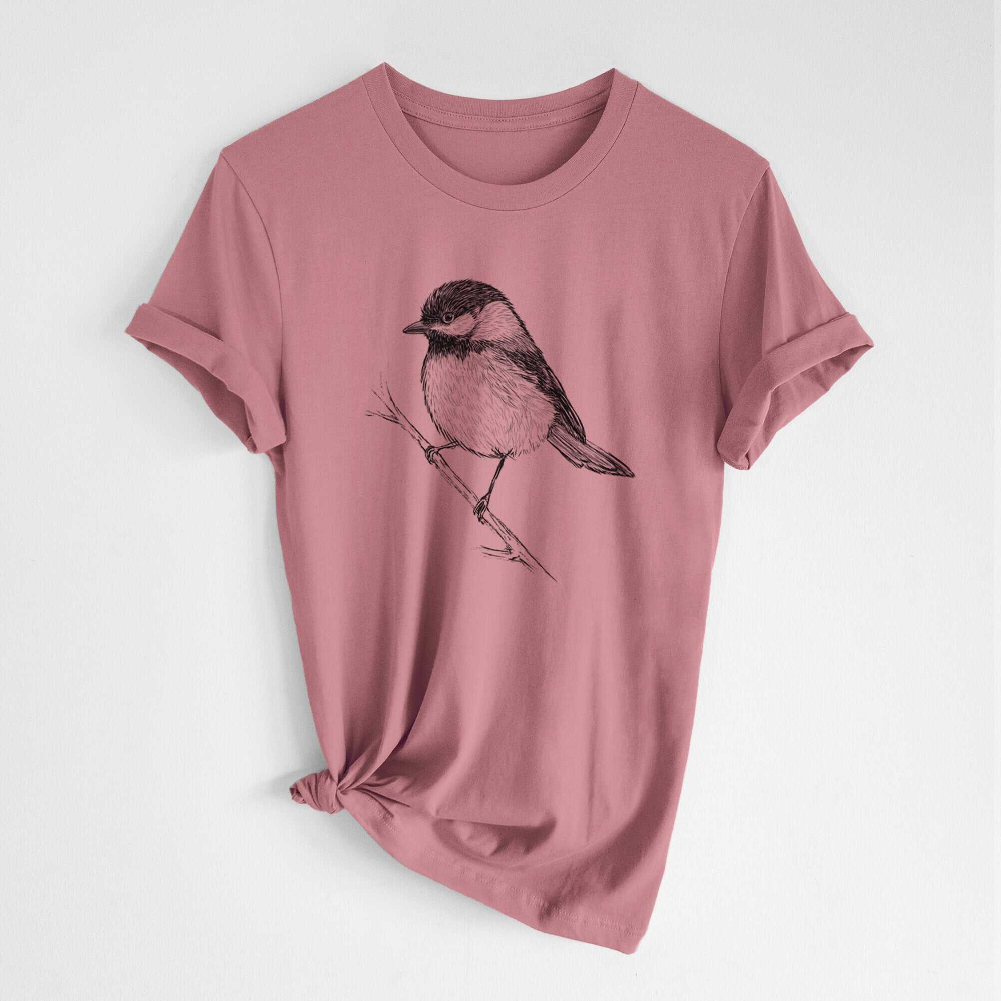 Black-capped Chickadee - Poecile atricapillus - Lightweight 100% Cotton Unisex Crewneck
