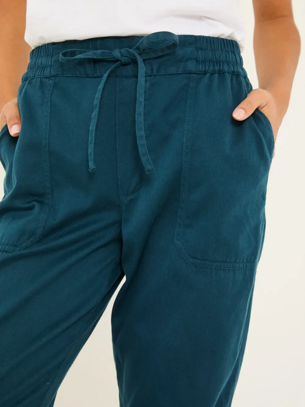 Blue Cuffed Cotton Joggers