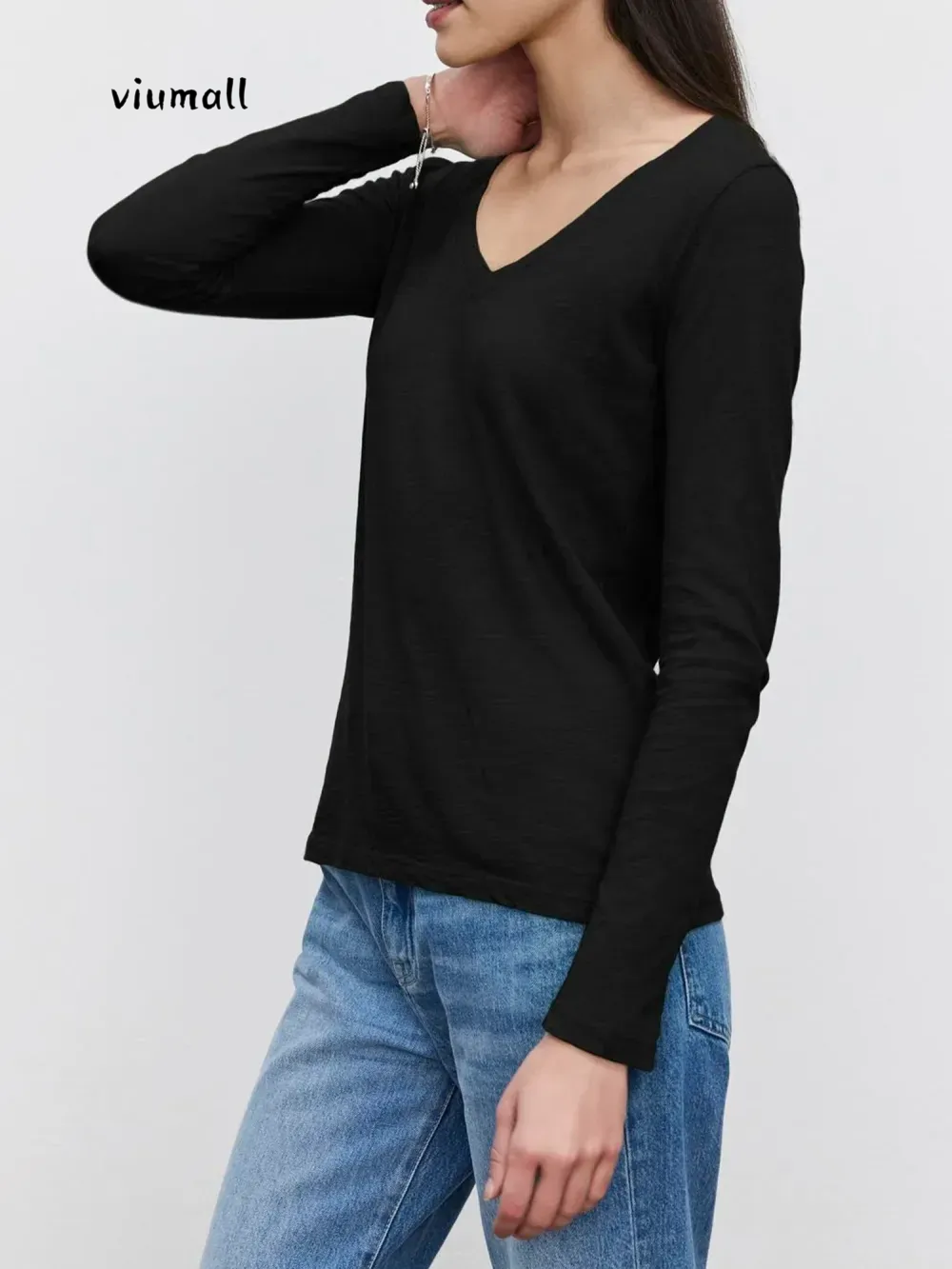 viumall Simple Style Long Sleeve