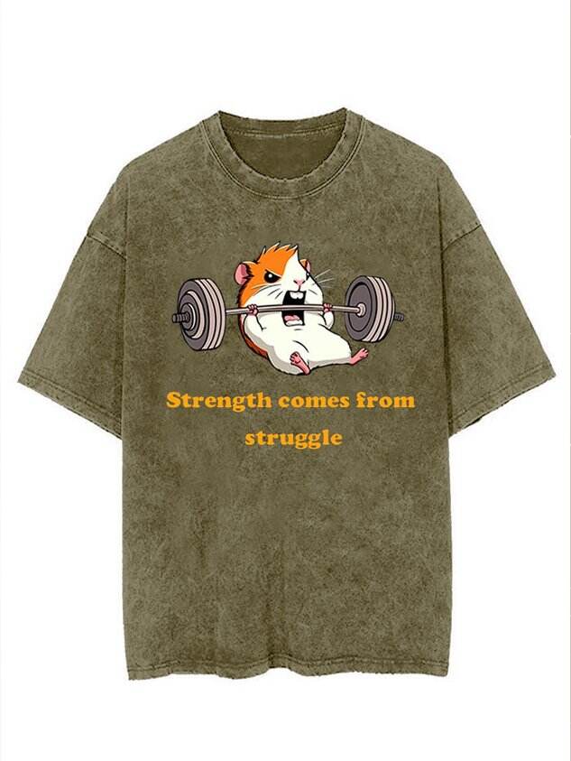 🐾 Cotton Casual Crew Neck Fitness Animal Graphic T-Shirt