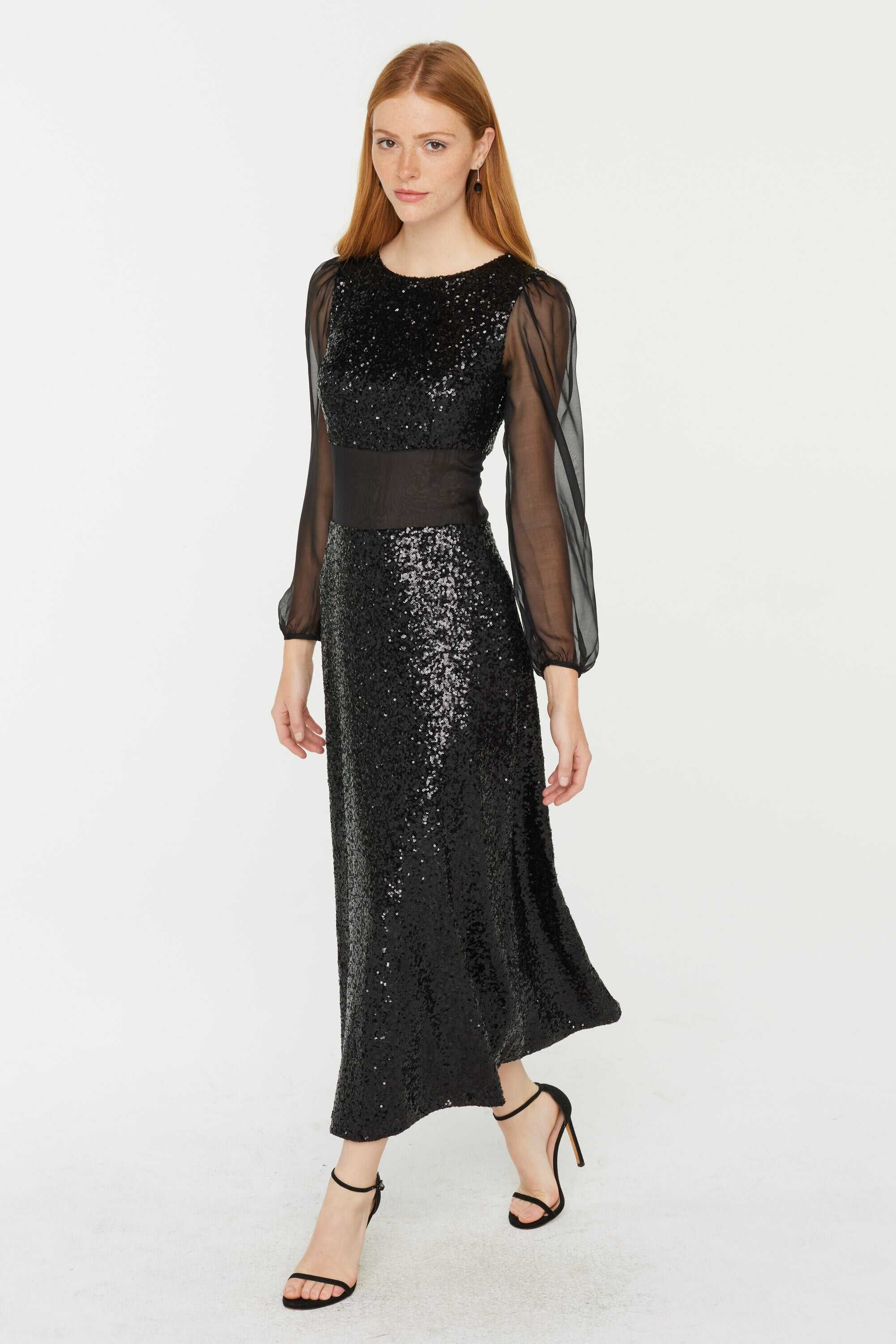 Bianca Sequin & Chiffon Dress