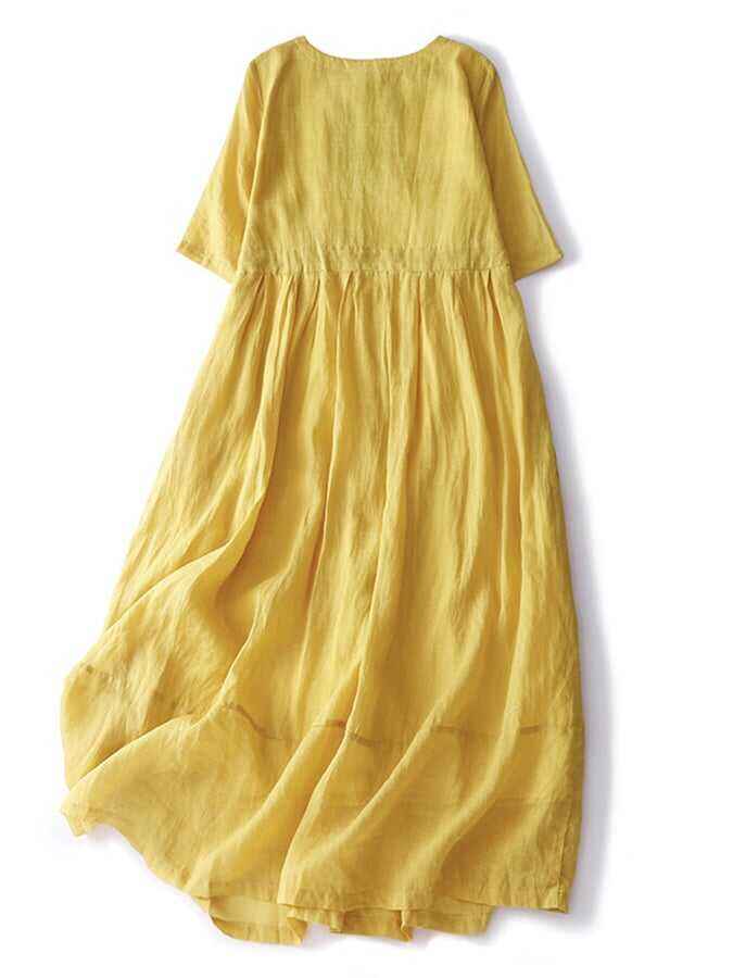 Japanese Style Solid Loose Swing Dress