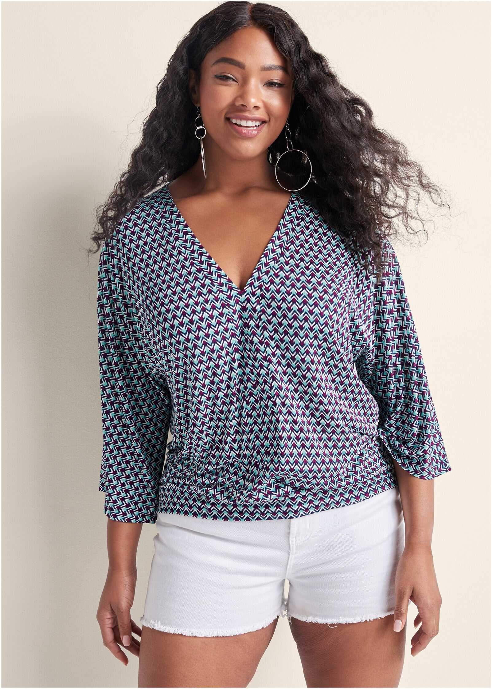 Banded Hem Top - Turquoise