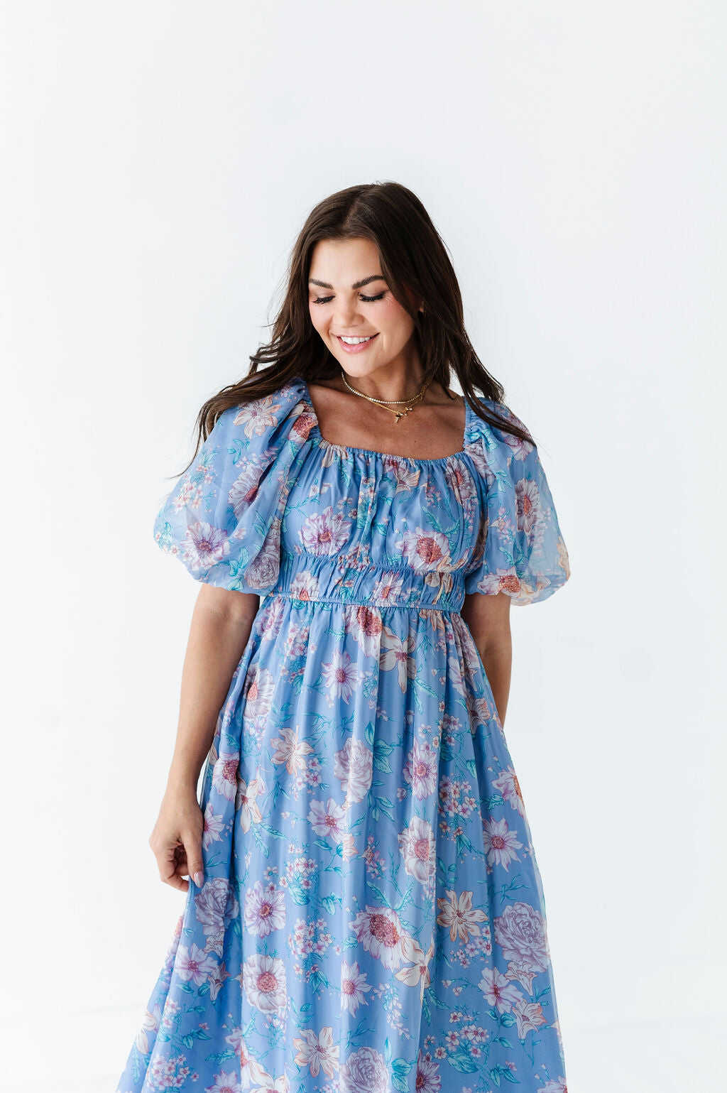 Greer Organza Dress in Blue - Size 2X Left