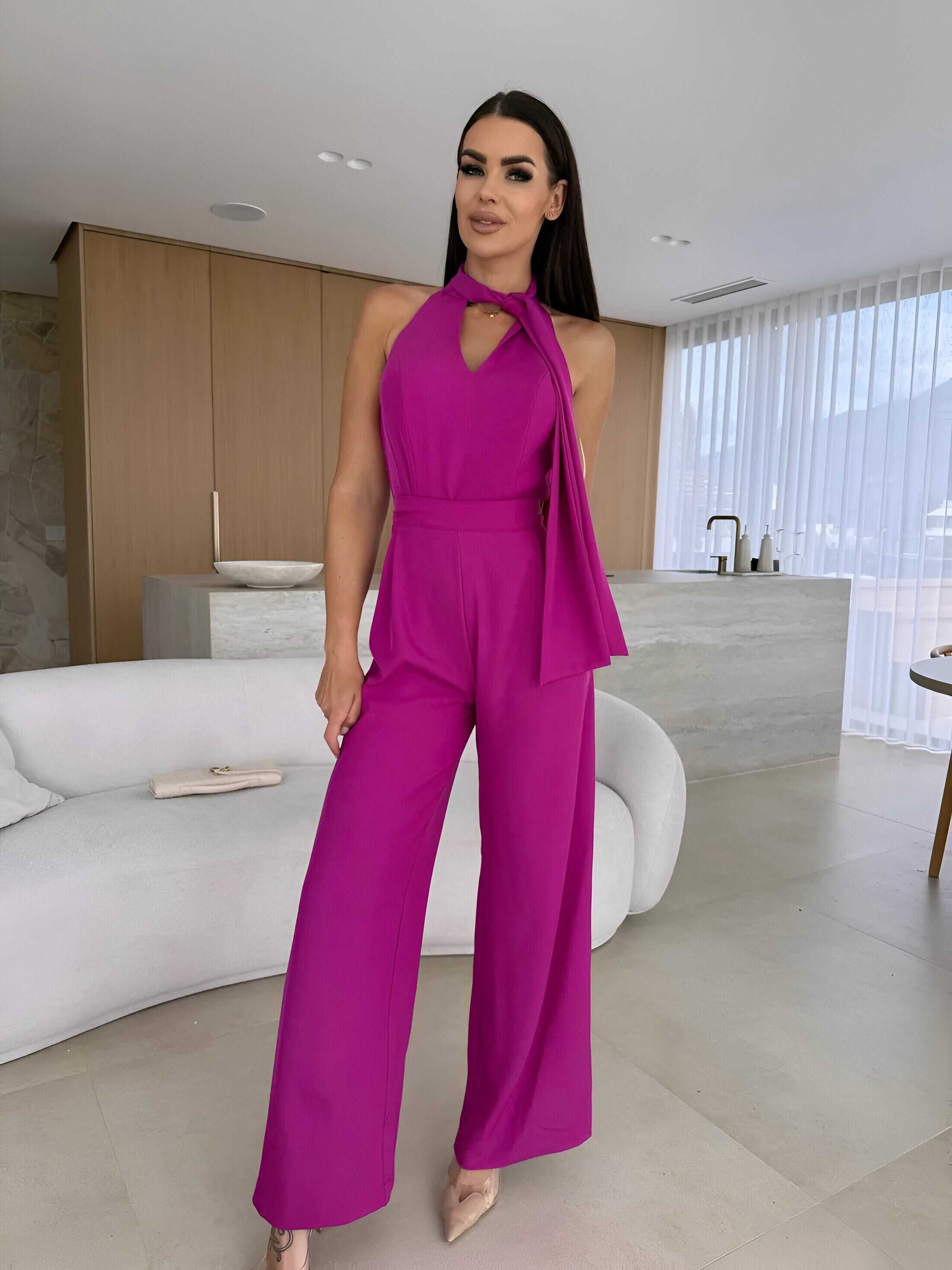 Haltered Jumpsuit For A Stylish Look