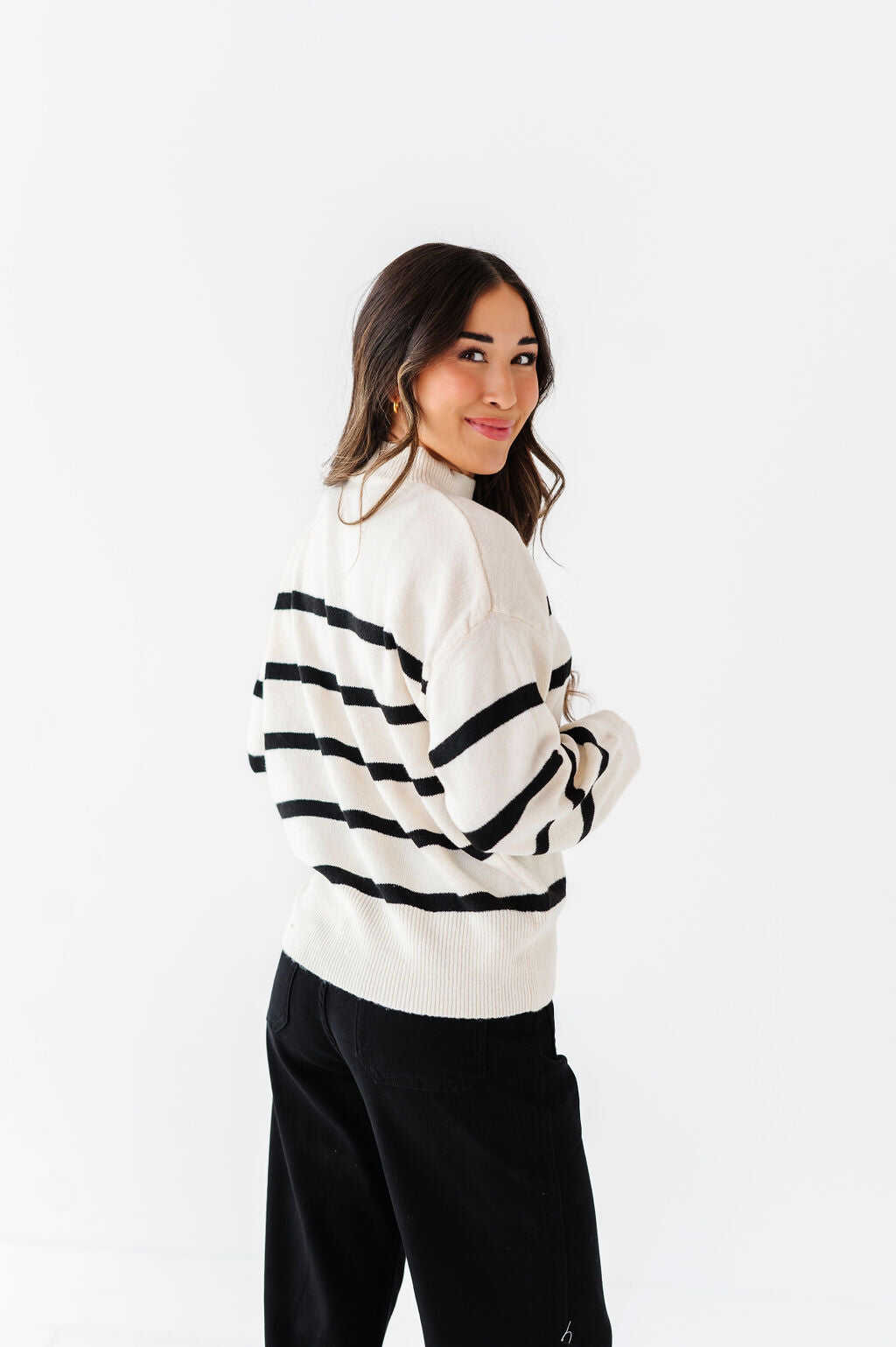 Ashton Striped Sweater in Cream