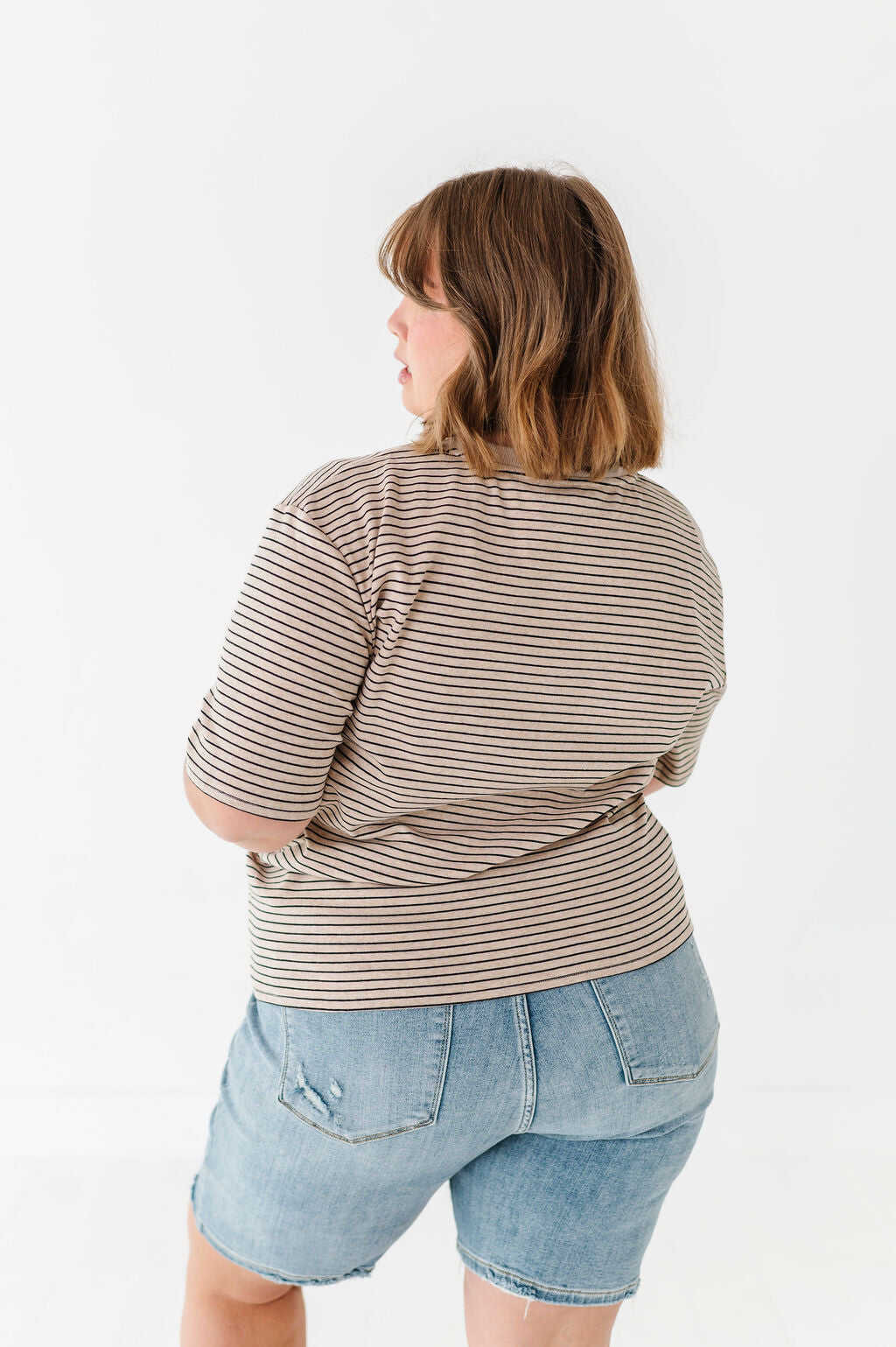 Felicity Striped Top in Oatmeal