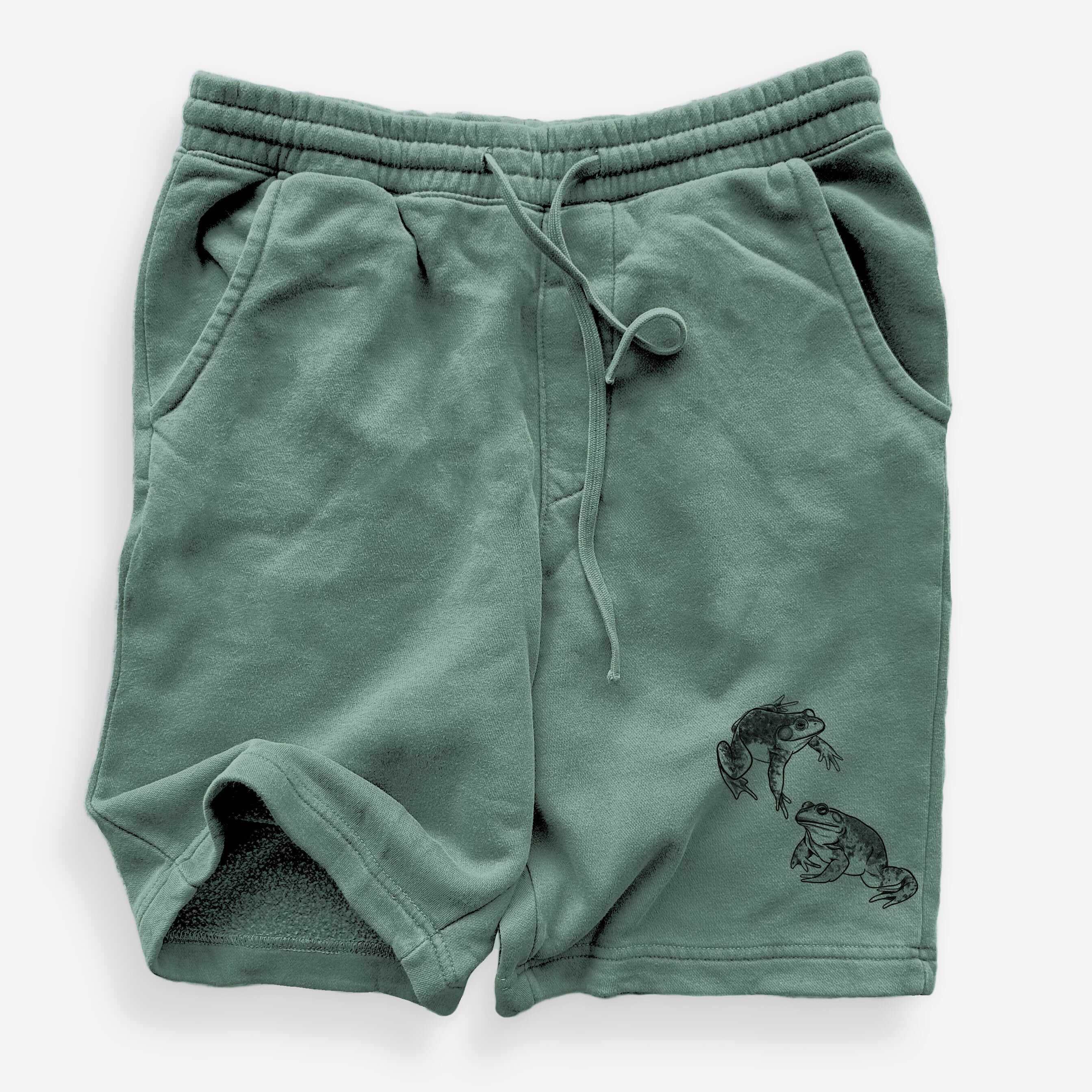 American Bullfrogs - Lithobates catesbeianus - Unisex Pigment Dyed Shorts