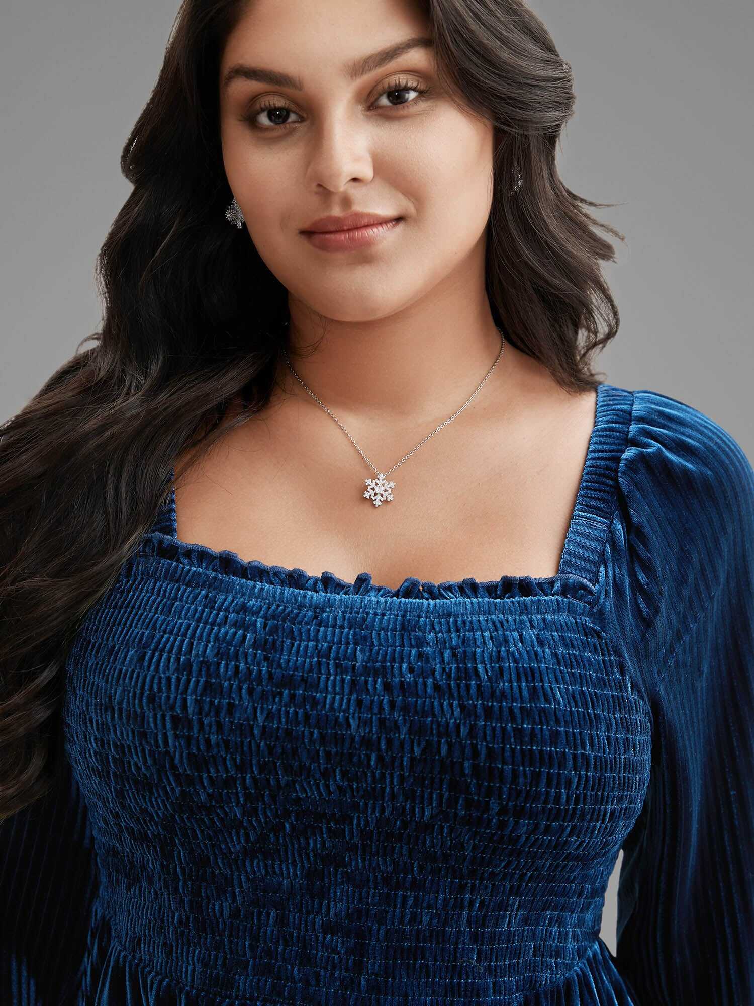 Velvet Smocked Bodice Jersey Top