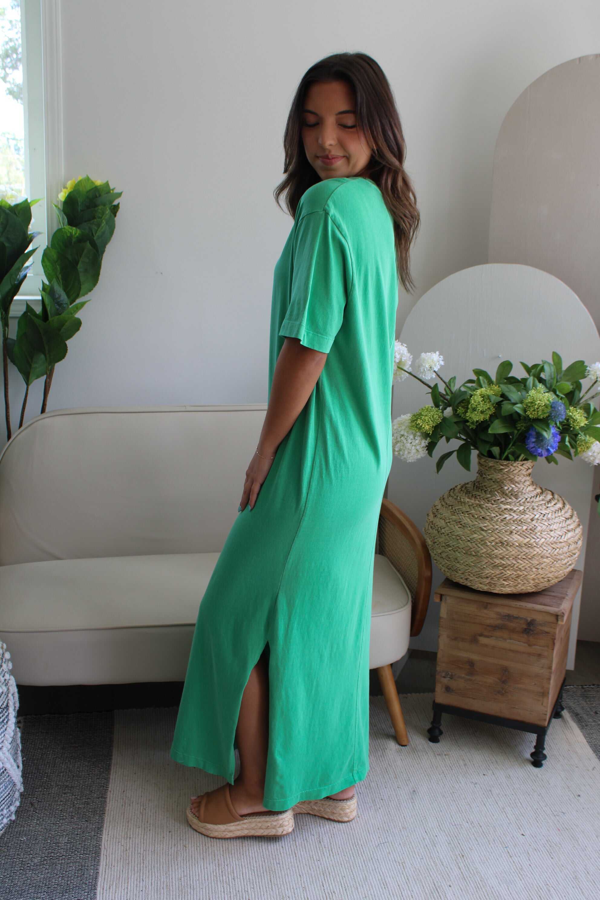 After Sunset T-shirt Dress • Green