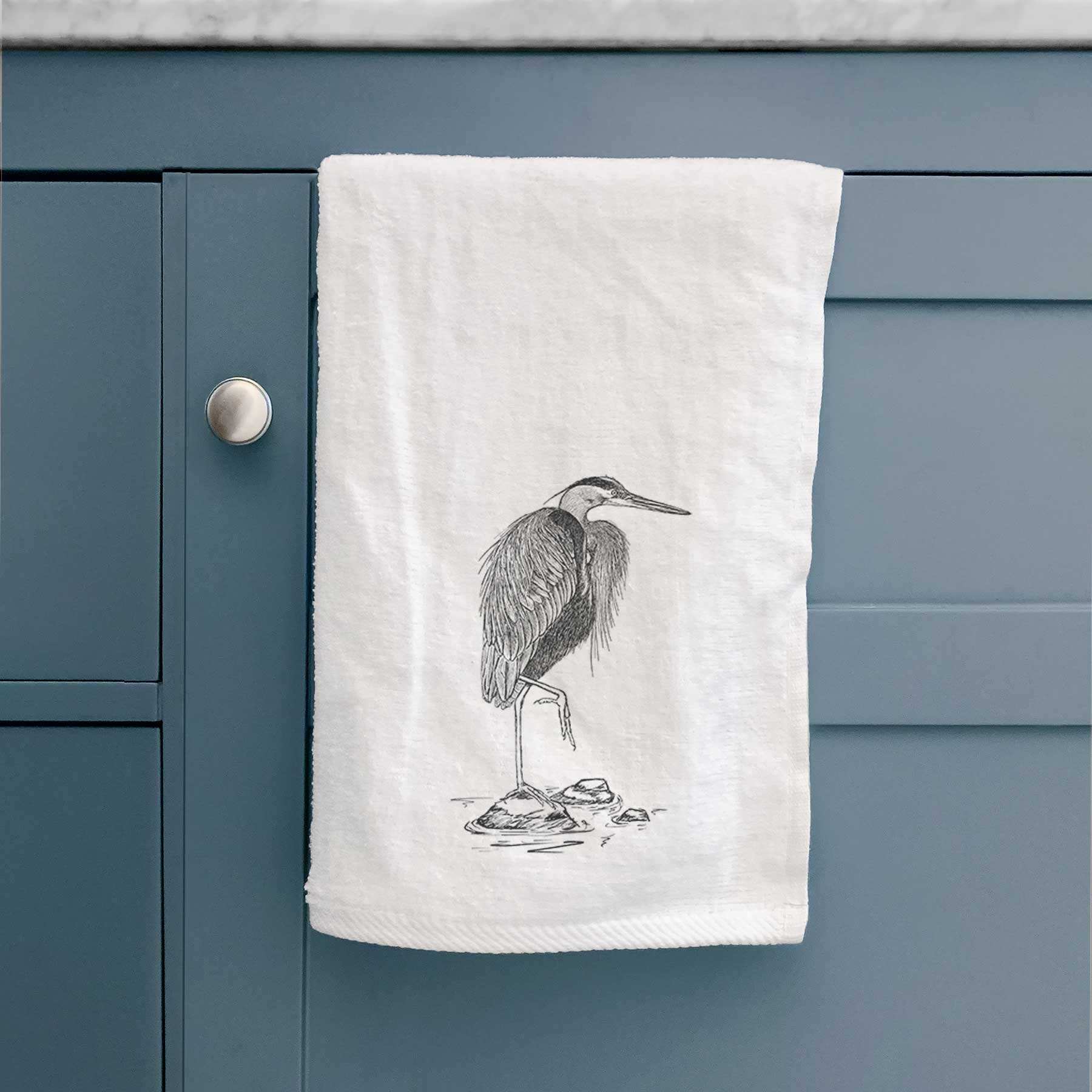 Great Blue Heron Premium Decorative Hand Towel