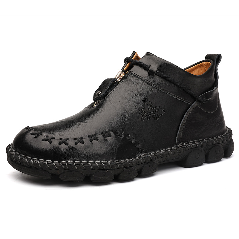 Men's Genuine Leather Flat Martin Boots