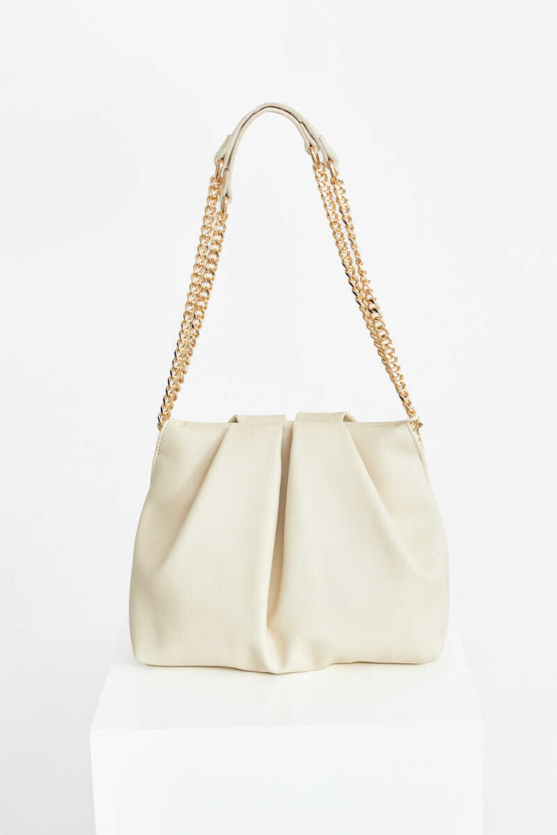 Mantou Ruching Bag in Vanilla