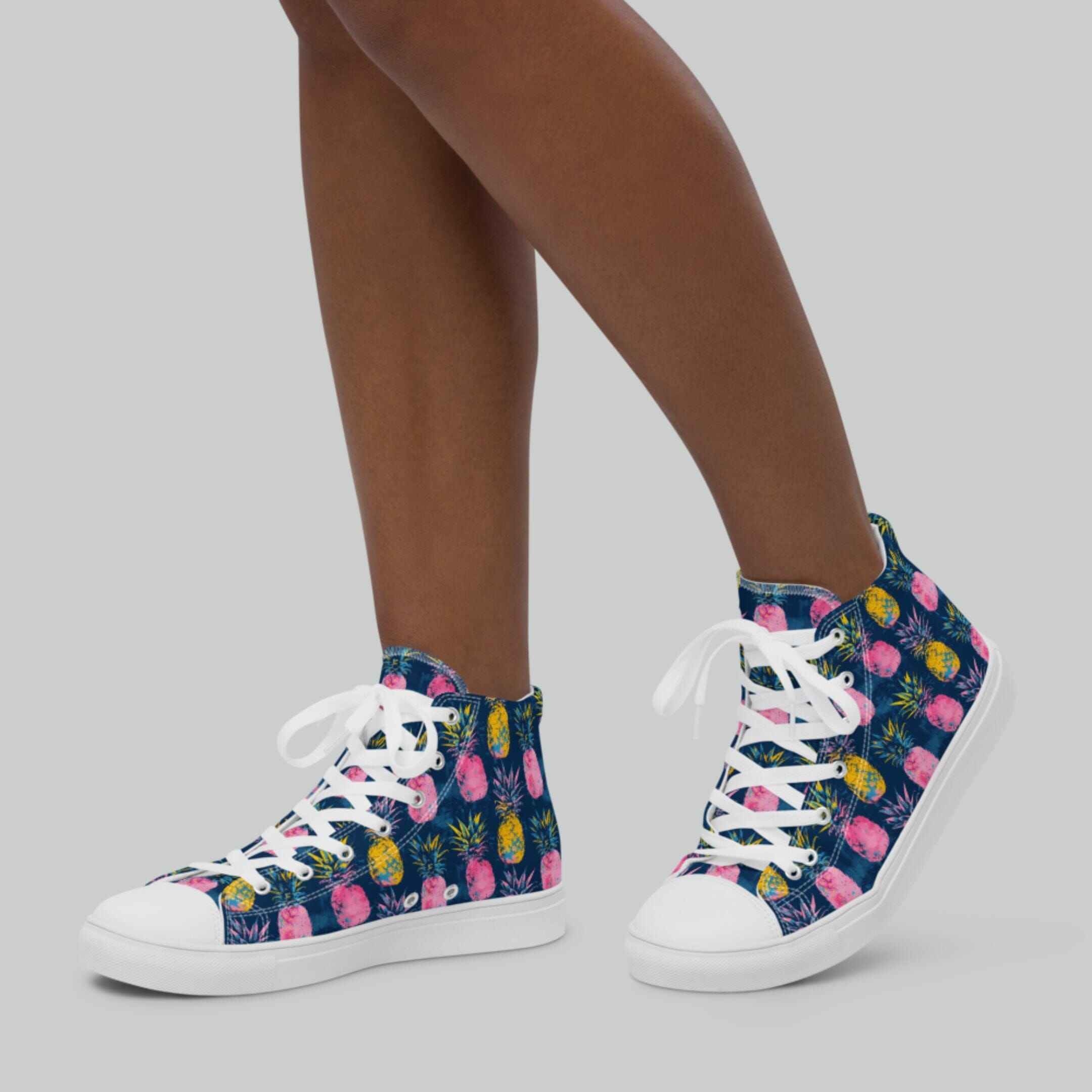 Colorful Pineapple High Top Canvas Shoes