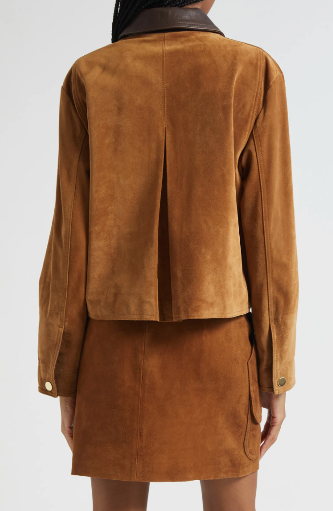 Veronica Beard Walters Cropped Barn Jacket in Whisky